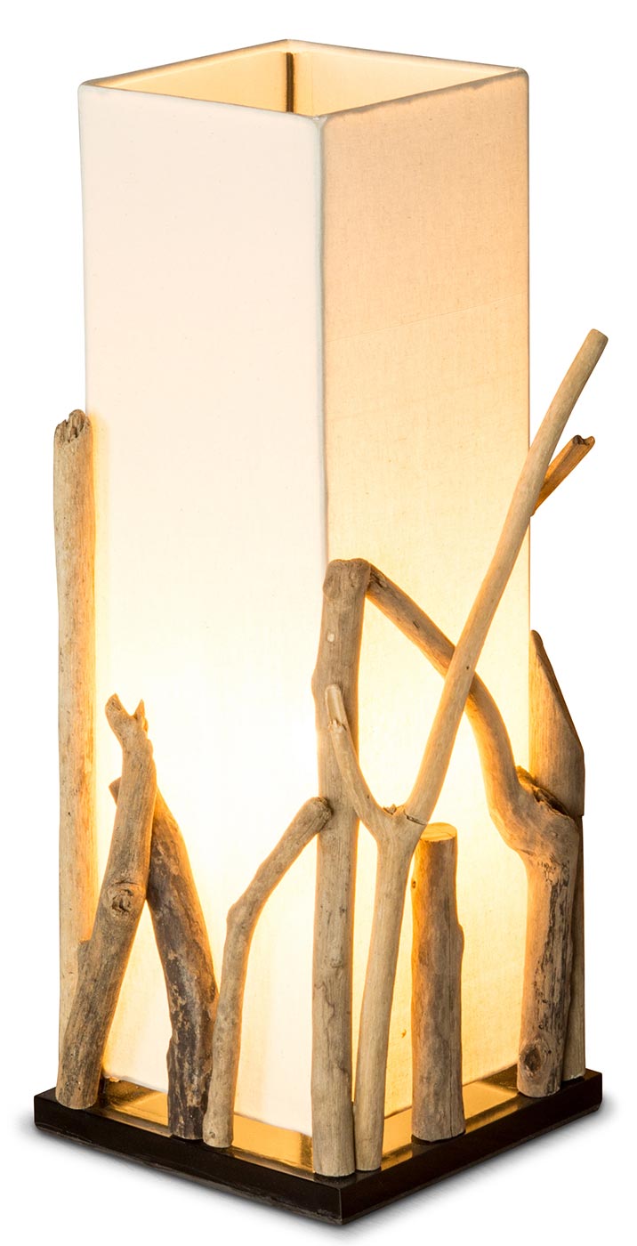 Lampe Tischlampe aus Holz Holzlampe Tischleuchte Treibholz 50cm hoch