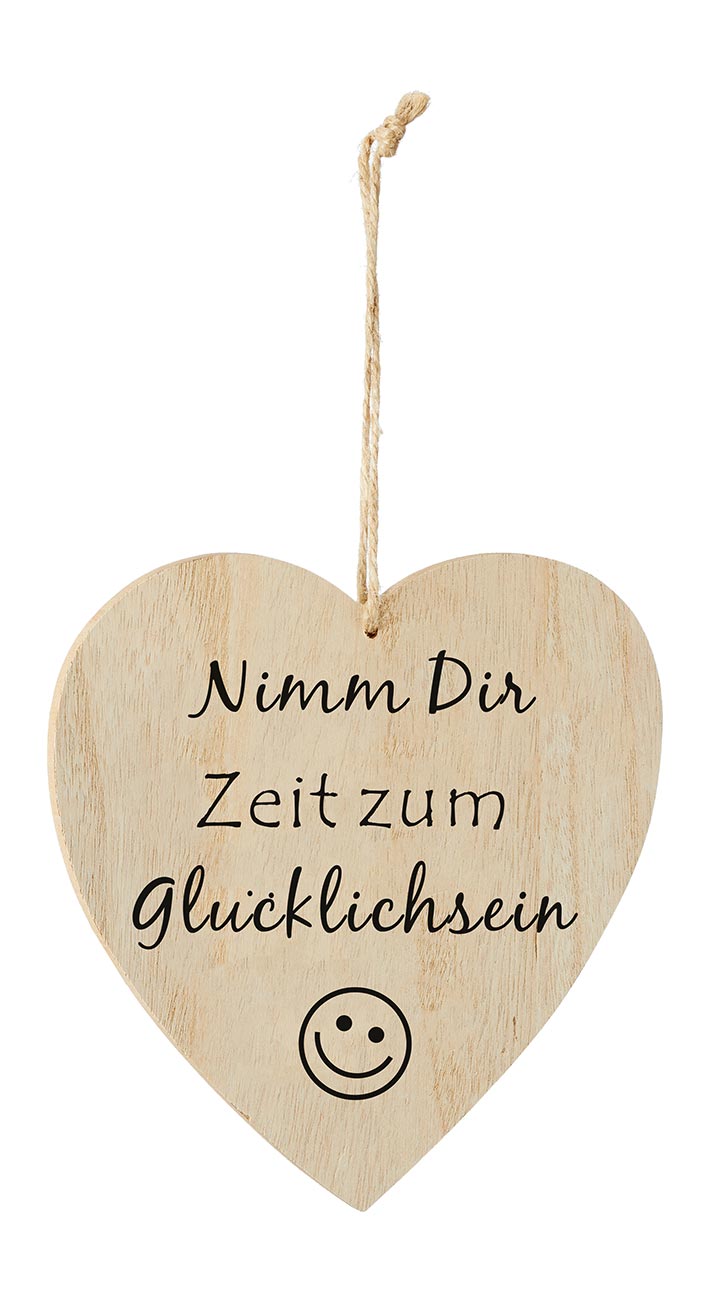 3er Set Deko-Herz Holz Sprüche 17,5x17cm Liebe Love Wanddeko Aufhänger Wandbild