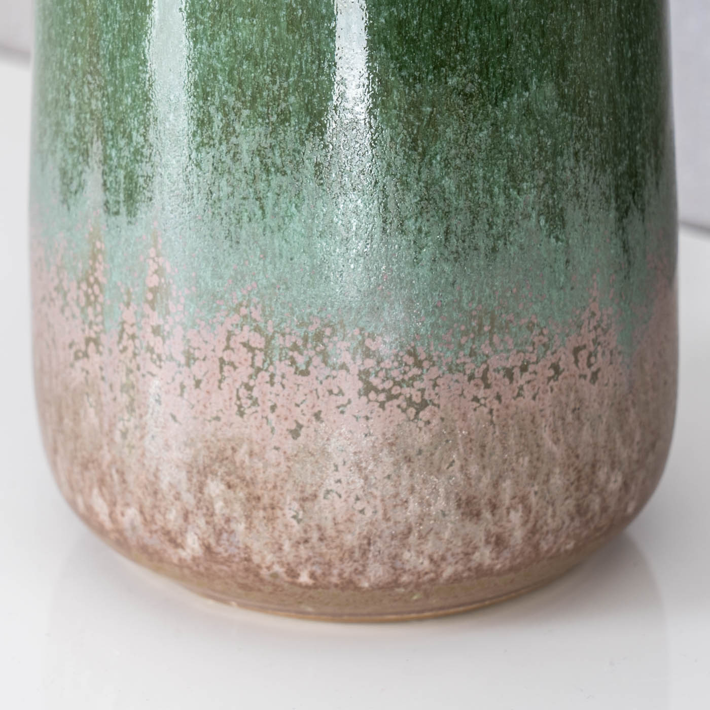 Blumenvase H17cm Vase Porzellan Grün Taupe Tischdeko Dekovase Deko Porzellanvase