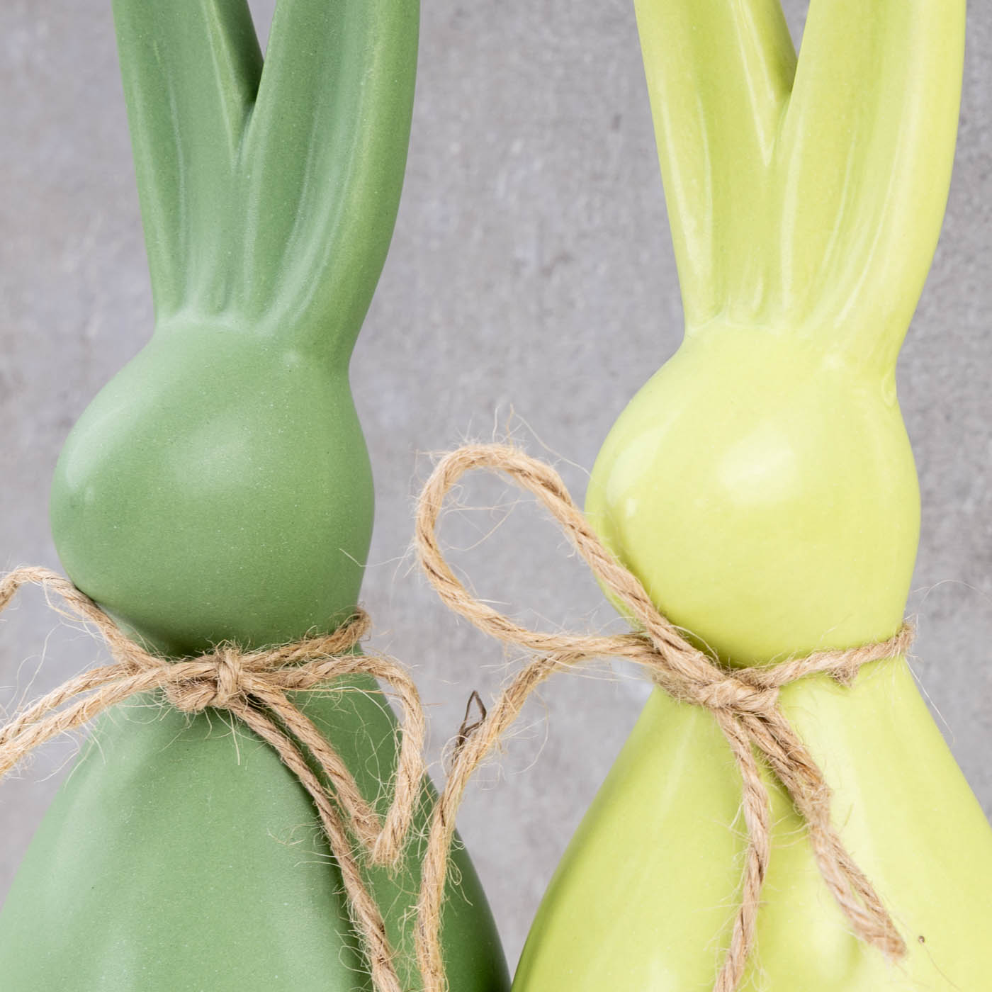 2er Set Deko Aufsteller Hase Grün Steingut Ostern Osterdeko Tischdeko Frühling