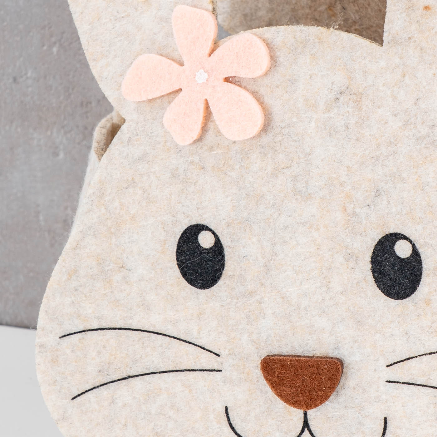 2er Set Hasenkorb Ostern Filz H30cm Grau Osterhase Osterkorb Osternest Körbchen