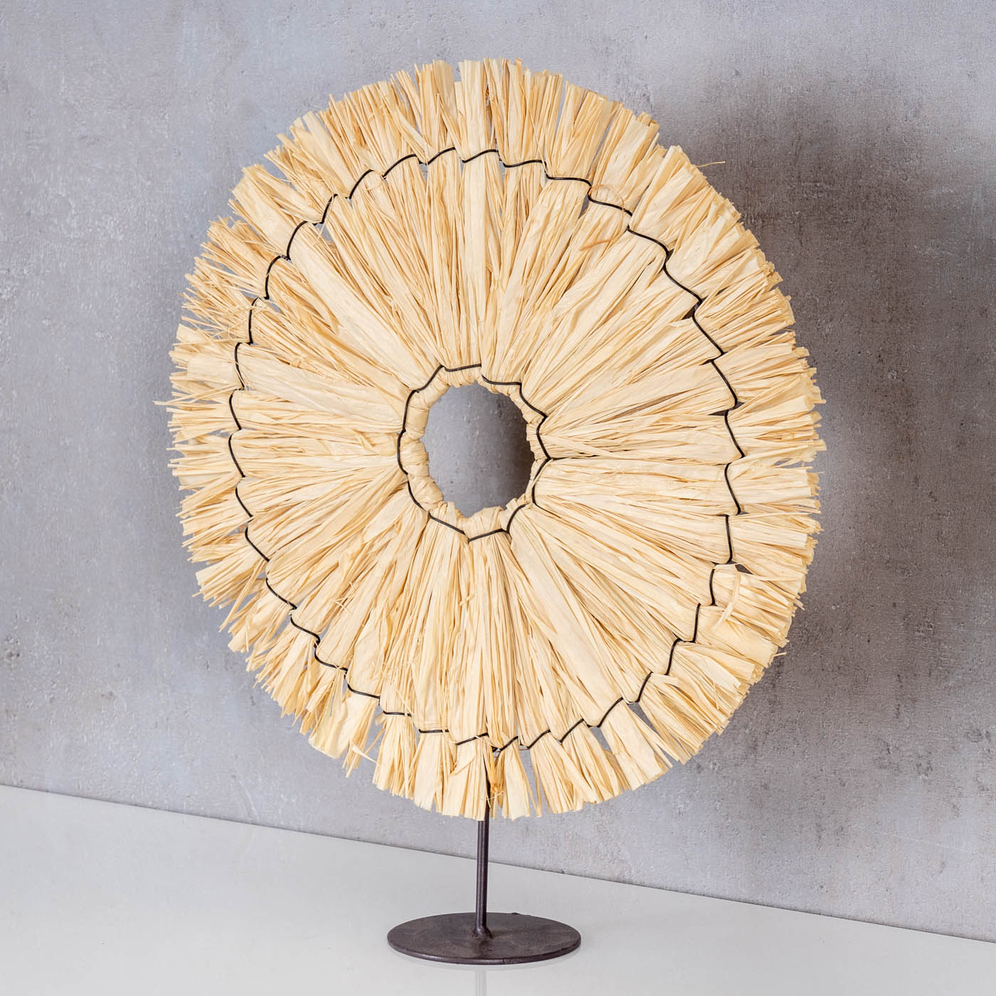 Boho Tischdeko Sonne H36cm Deko Aufsteller Bast Naturdeko Dekoration Stroh