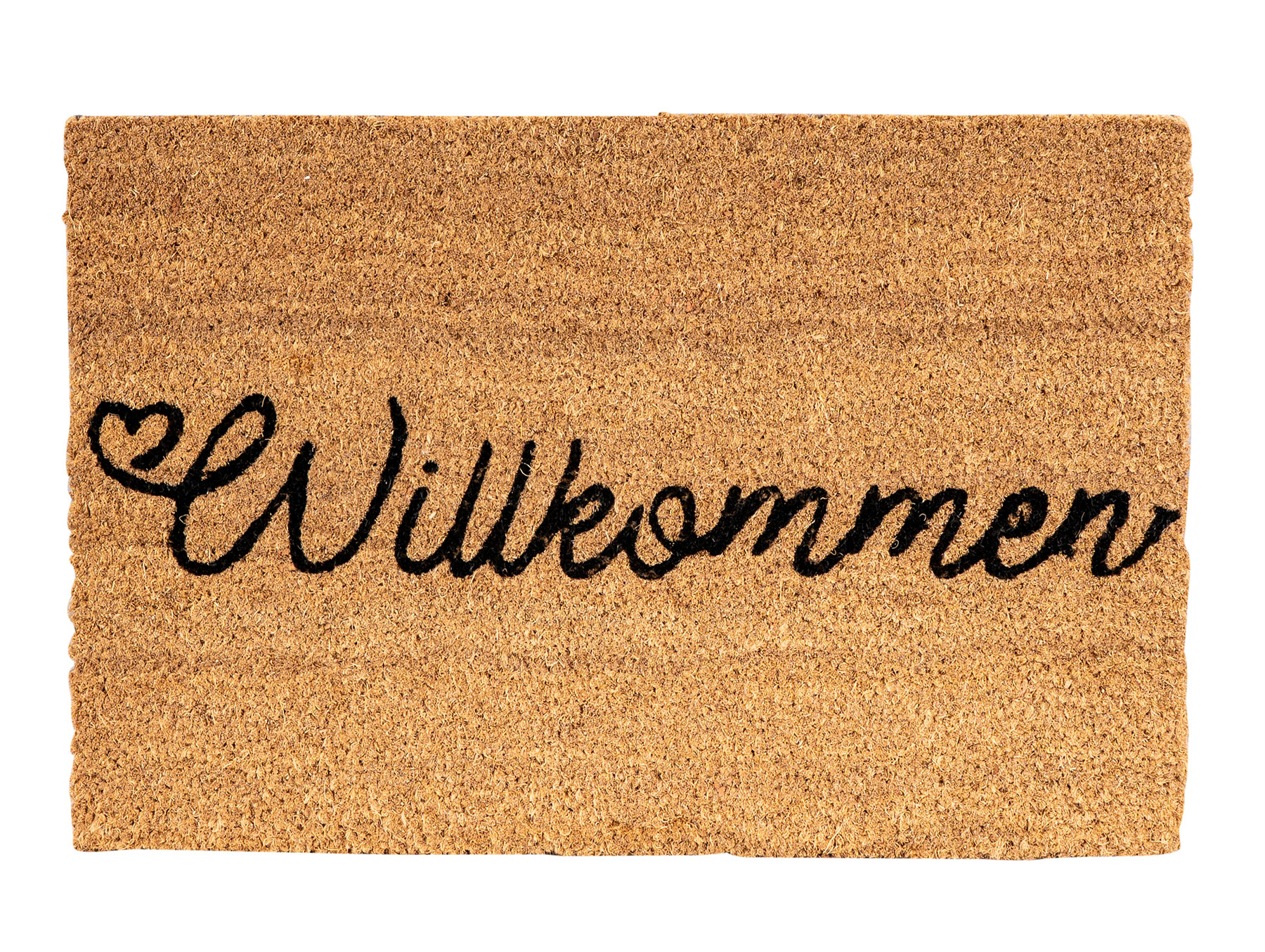 Willkommen Fußmatte 60x40cm Kokos Fußabtreter Kokosmatte Rutschfeste Türmatte