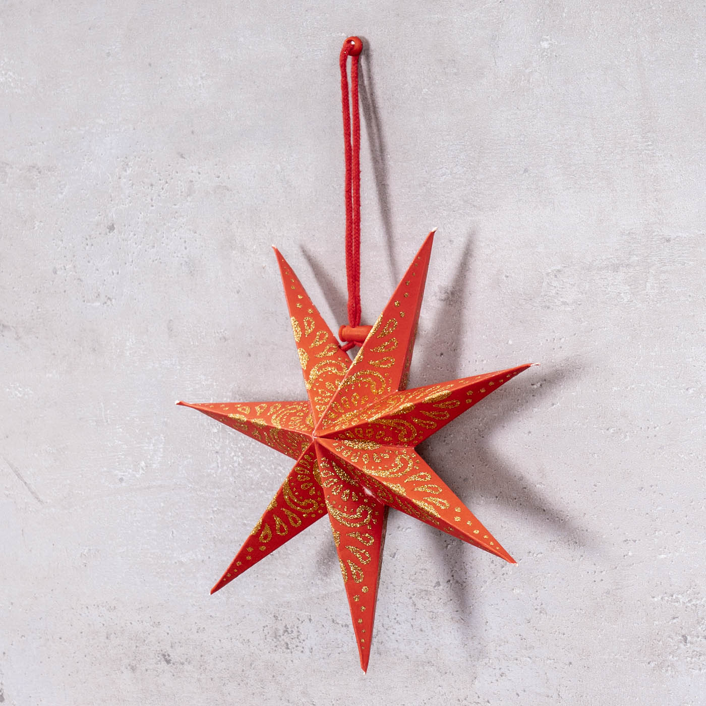 3er Set Papierstern 7 Zacken 20cm Weihnachten Papier Deko Anhänger Weihnachtsdeko