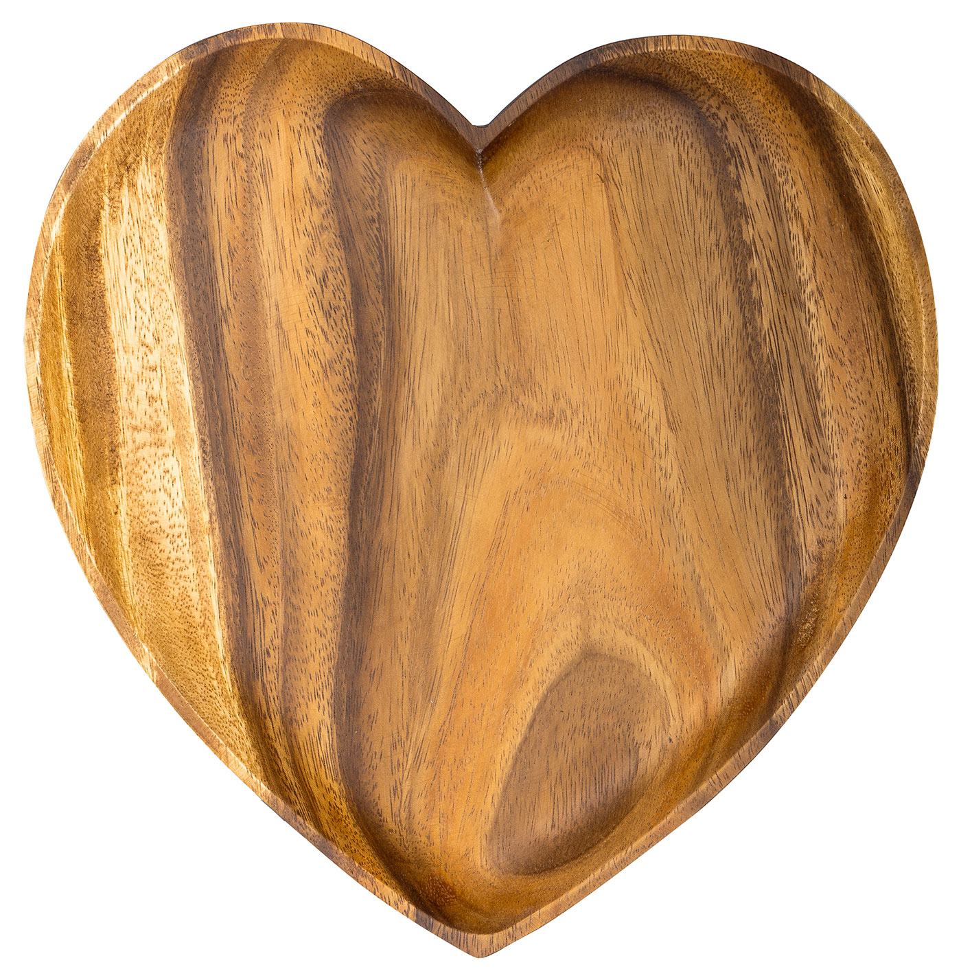 Holzschale Akazie 30cm Herz Teller Snackschale Schale Obstschale Dekoschale Holz