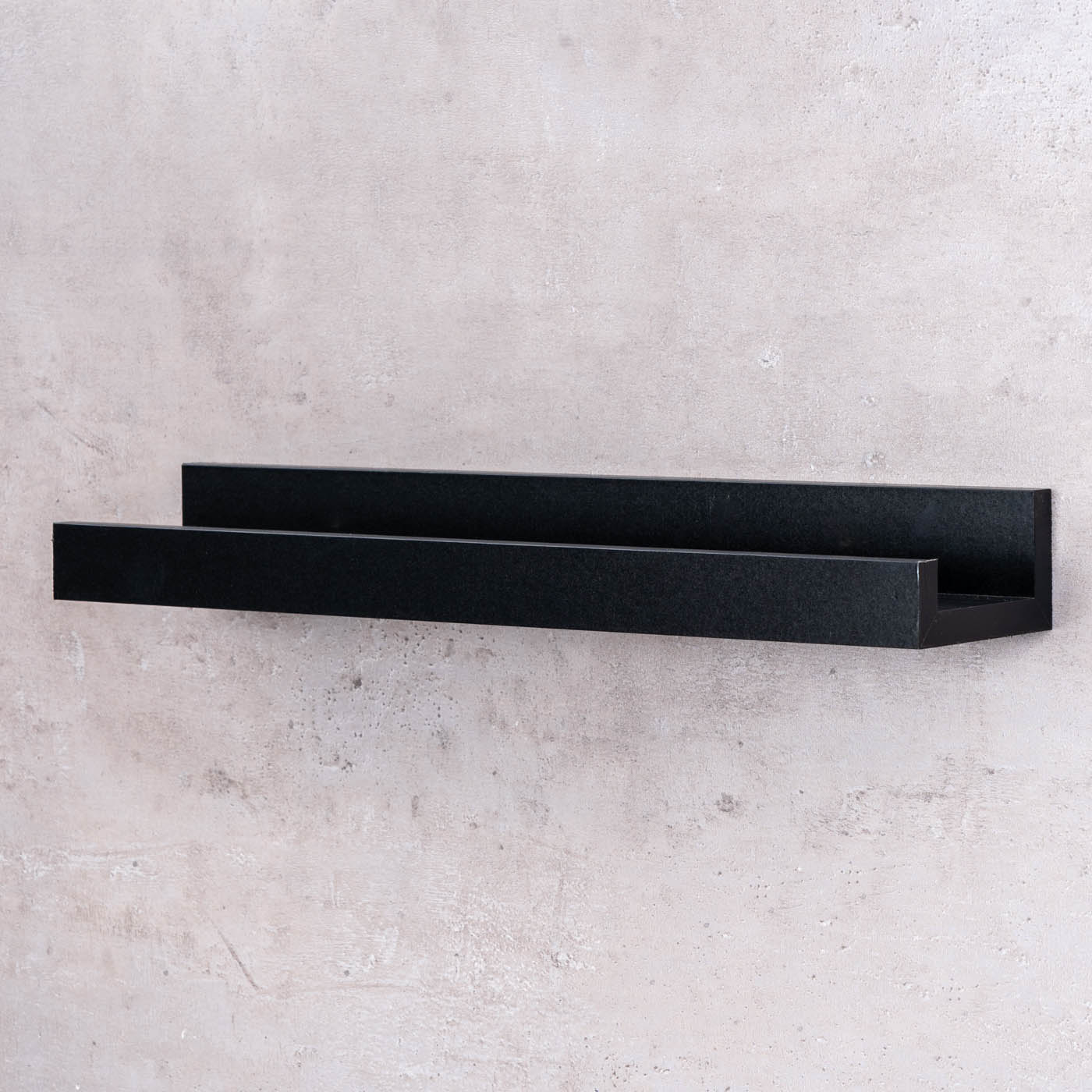 Bilderleiste L40cm Schwarz MDF Holz Wandregal Kurz Wanddeko Hängeregal Dekoregal