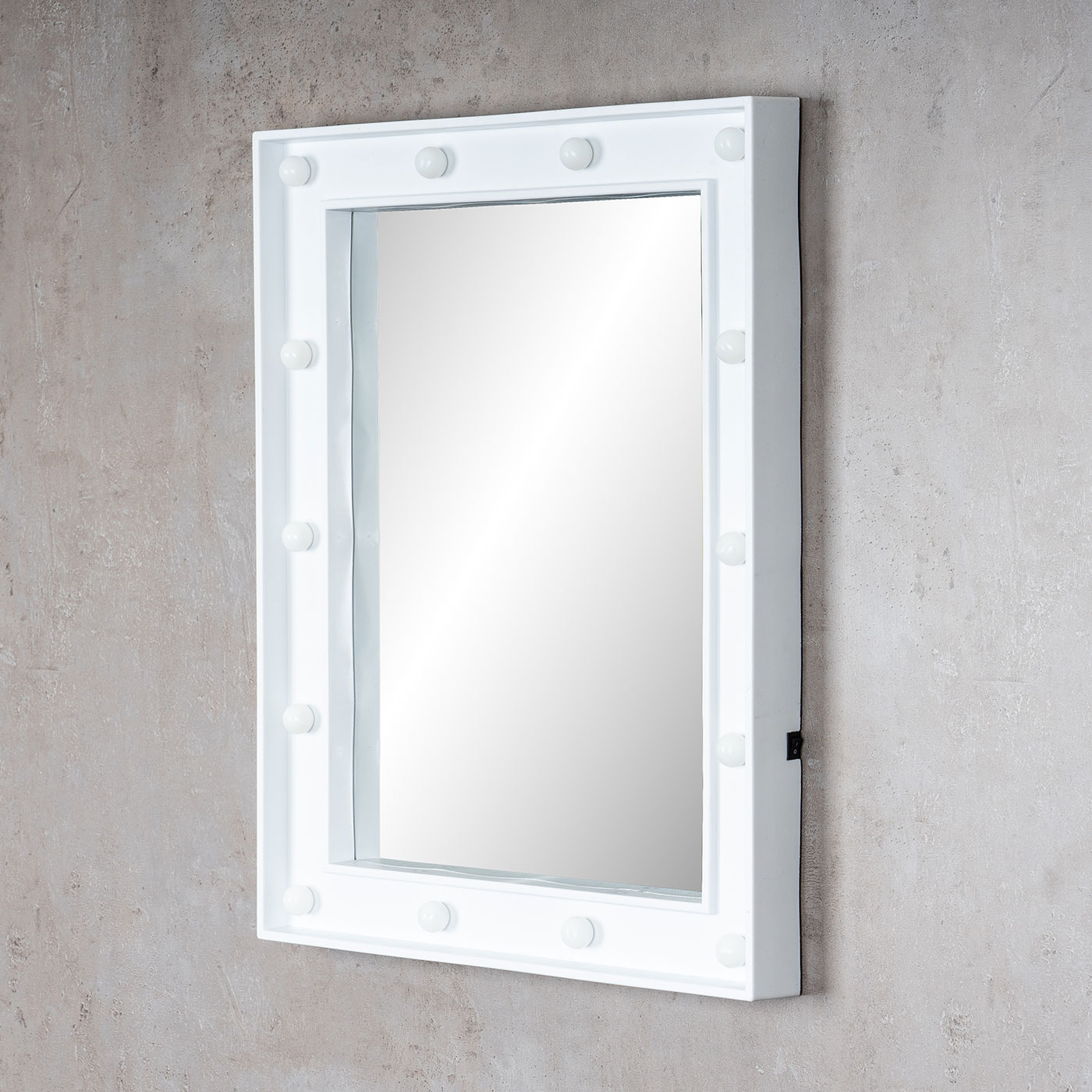 Wandspiegel LED Spiegel Weiß 39x49cm Wanddeko Schminkspiegel Mit Beleuchtung