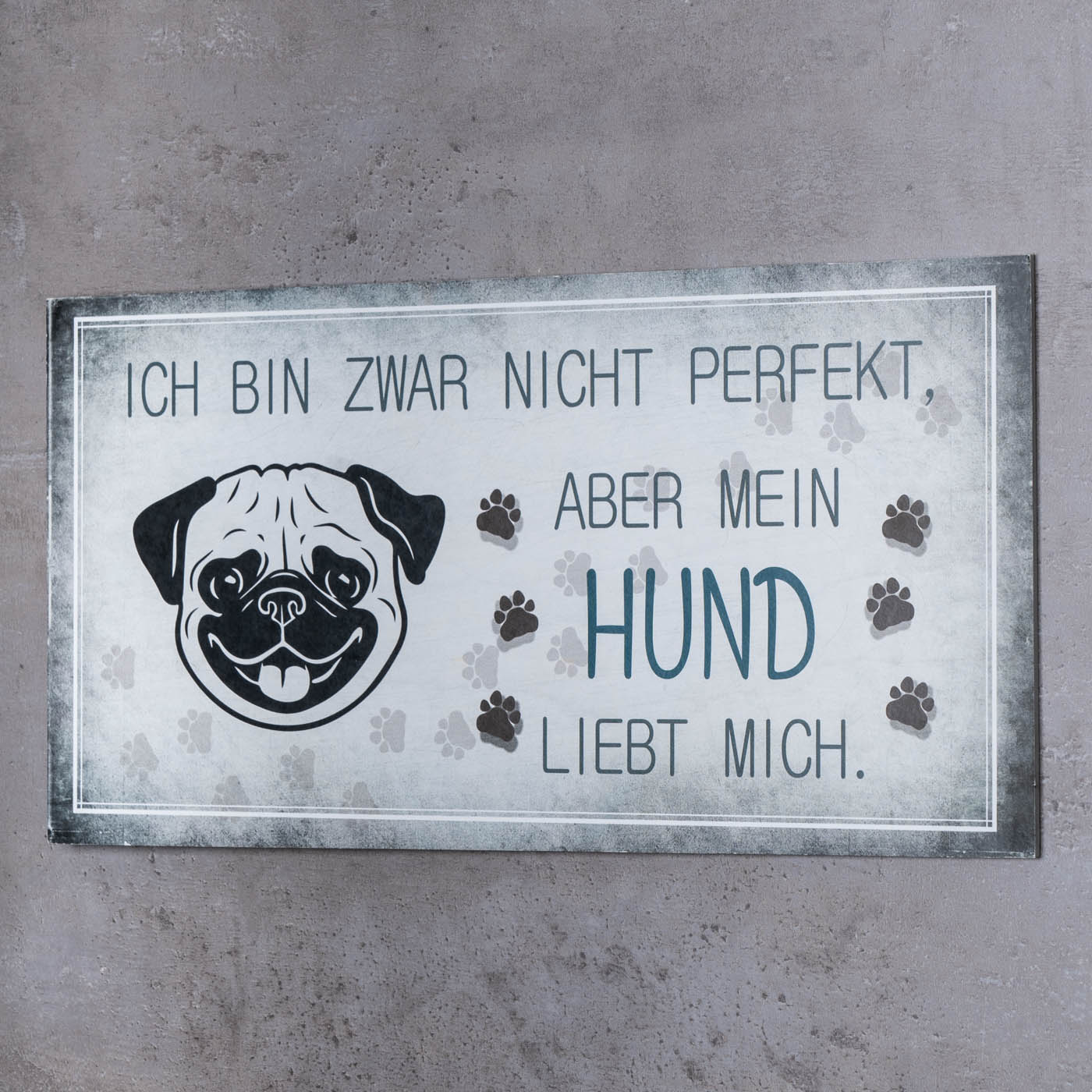 Wandbild 40x20cm Hund Spruch Deko Wandschild Hundeliebhaber Bild Wanddeko Deko