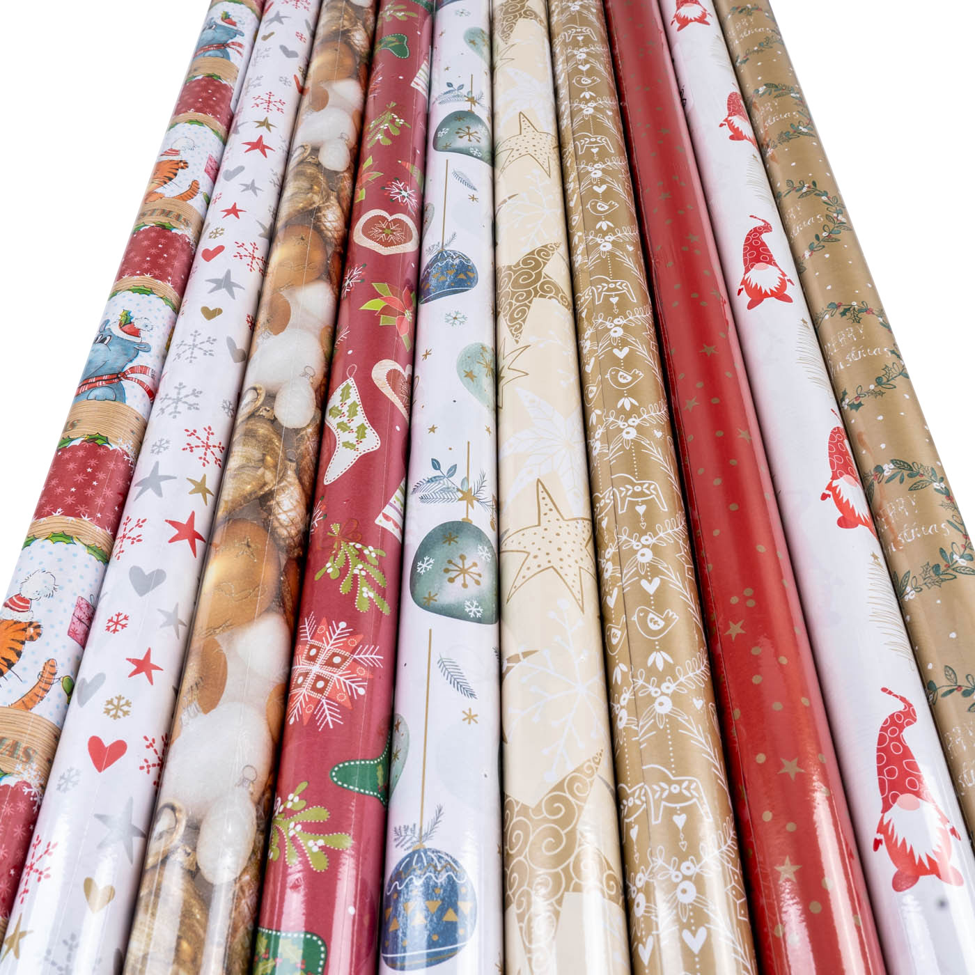 10er Set Geschenkpapier 70x200cm Bunt Advent Weihnachten Weihnachtspapier Sterne