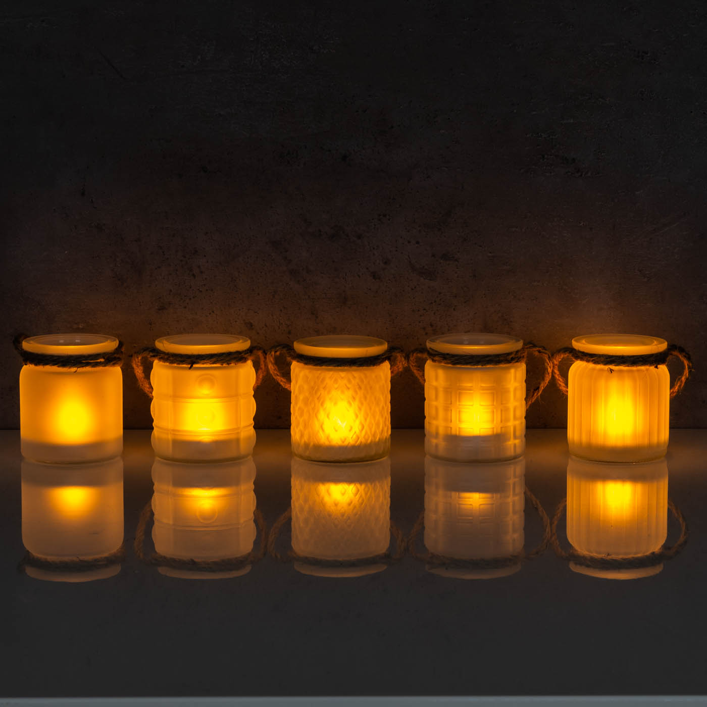 5er Set Windlicht H10cm Glas Weiß Klar Teelichthalter Tischdeko Kerzen Deko