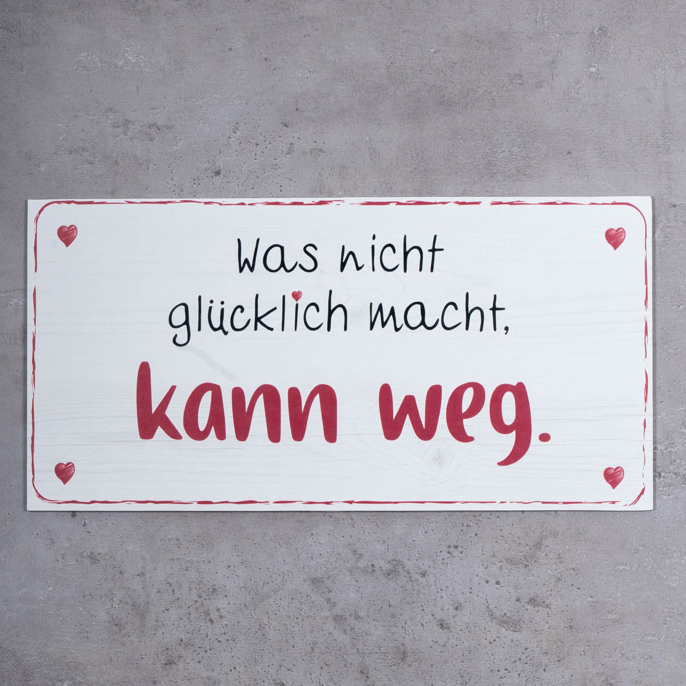 Wandbild 40x20cm Glücklich Glück Spruch Deko Wandschild Geschenk Bild Wanddeko