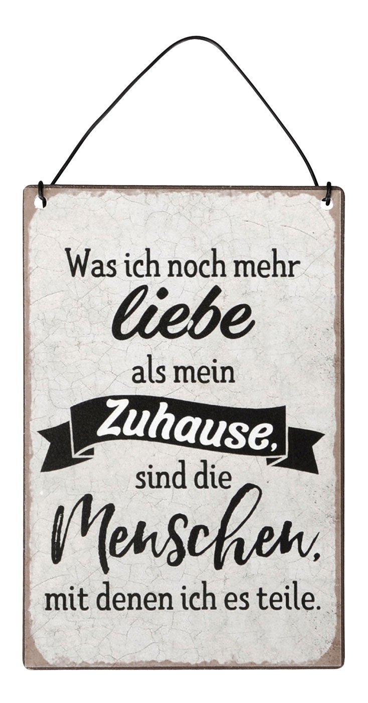 3er Set Blechschilder H15cm Freunde Familie Sprüche Wandbild Wanddeko Deko Schild