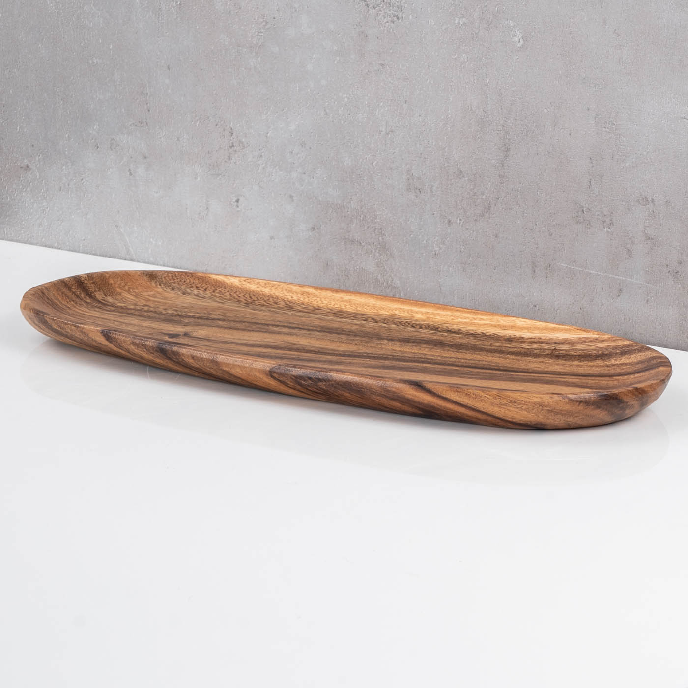 Holztablett Akazie 40x18cm Schale Obstschale Tablett Oval Rechteckig Holz Unikat