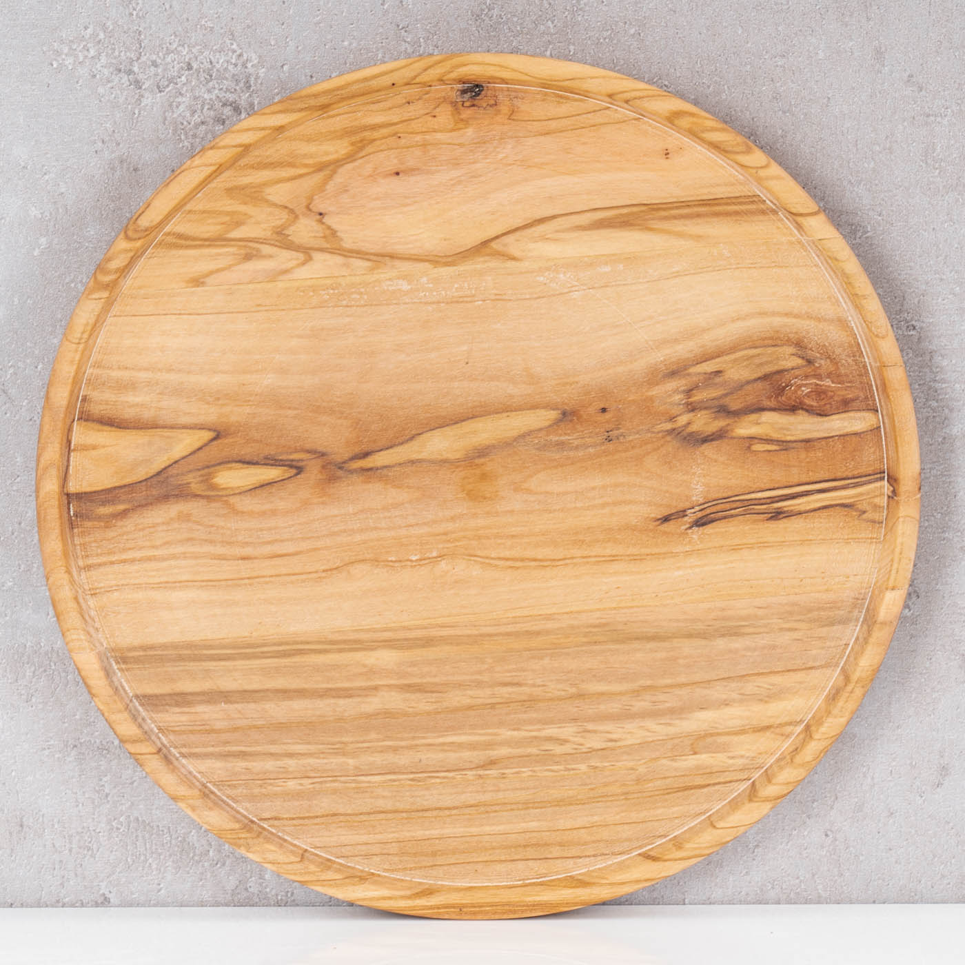 Flacher Holz Servierteller 20cm Olivenholz Holzteller Natur Unikat Küche Deko