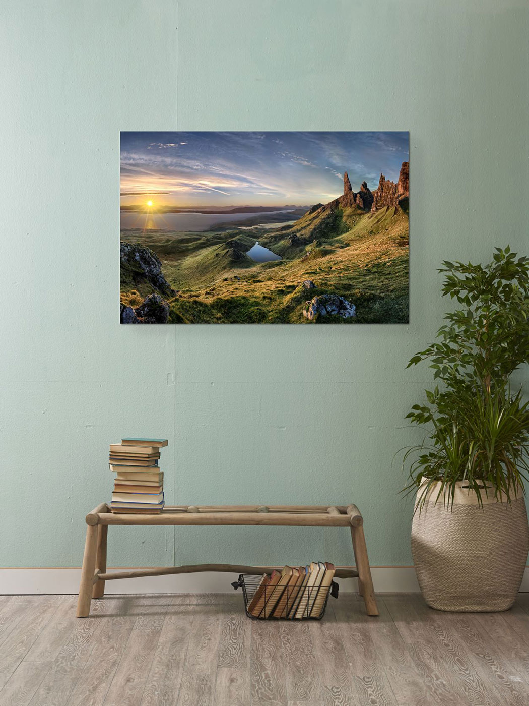 Sonnenaufgang Wandbild 60x40cm Landschaft Aluminium Dibond Alubild Wanddeko Deko