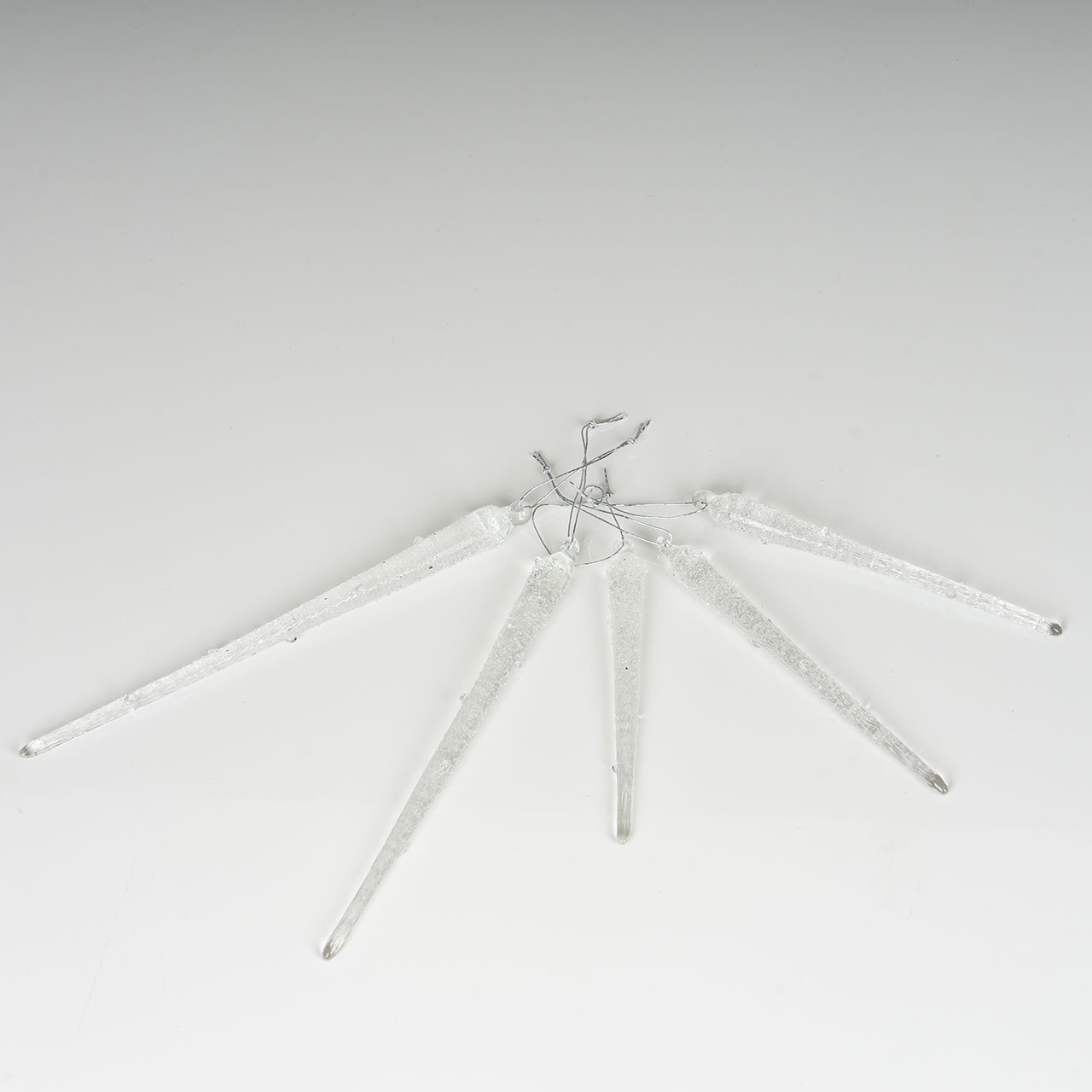5x Deko Anhänger Eiszapfen Glas 10-18cm Winterdeko Weihnachtsdeko Baumschmuck