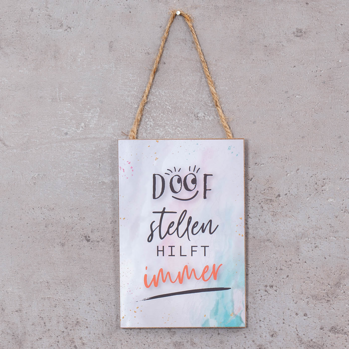 Schild 10x15cm Spruch Doof MDF Holzbild Wandbild Türschild Deko Holzschild