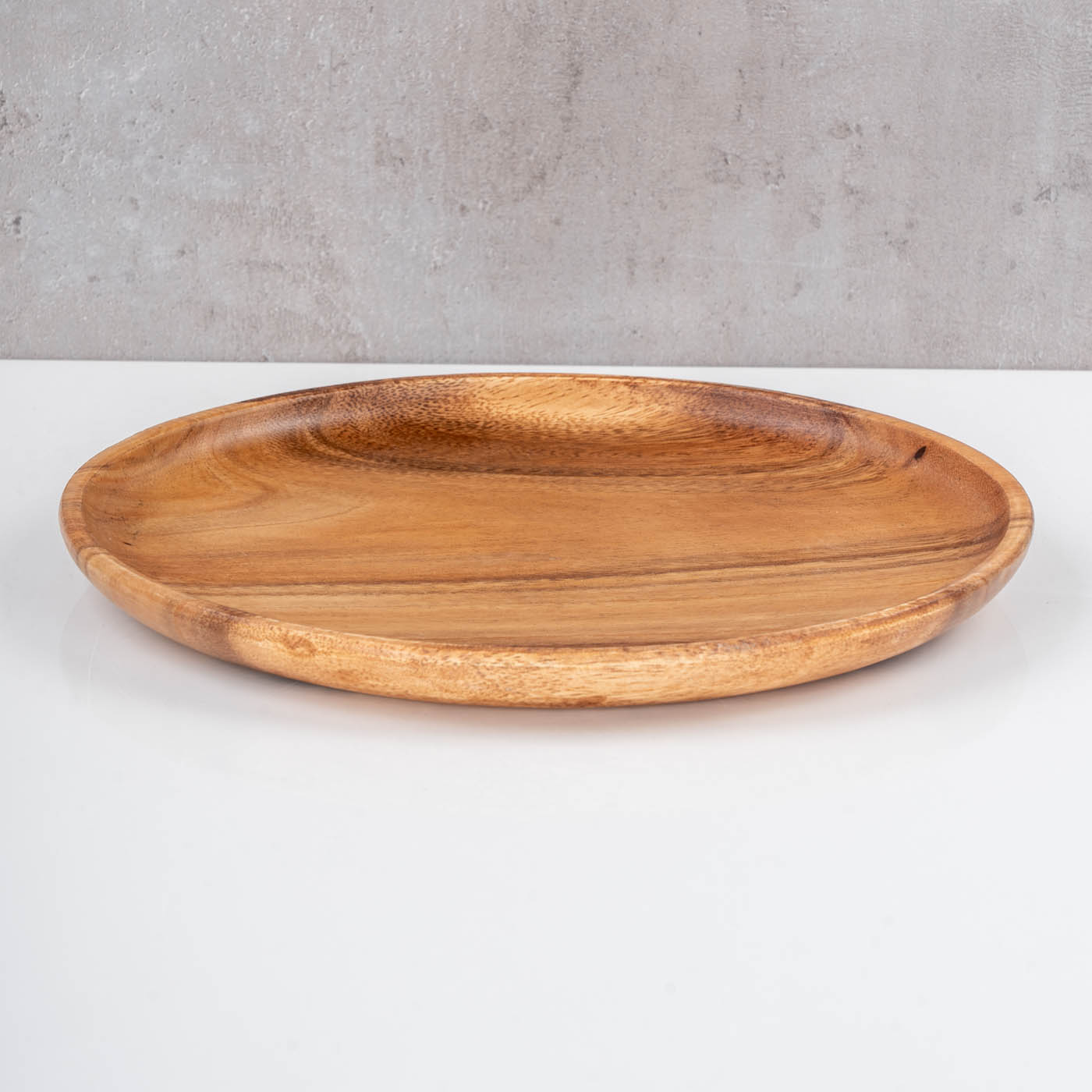 4er Set Runde Teller Akazie Ø30cm Holzteller Snackteller Dekoteller Deko Unikat
