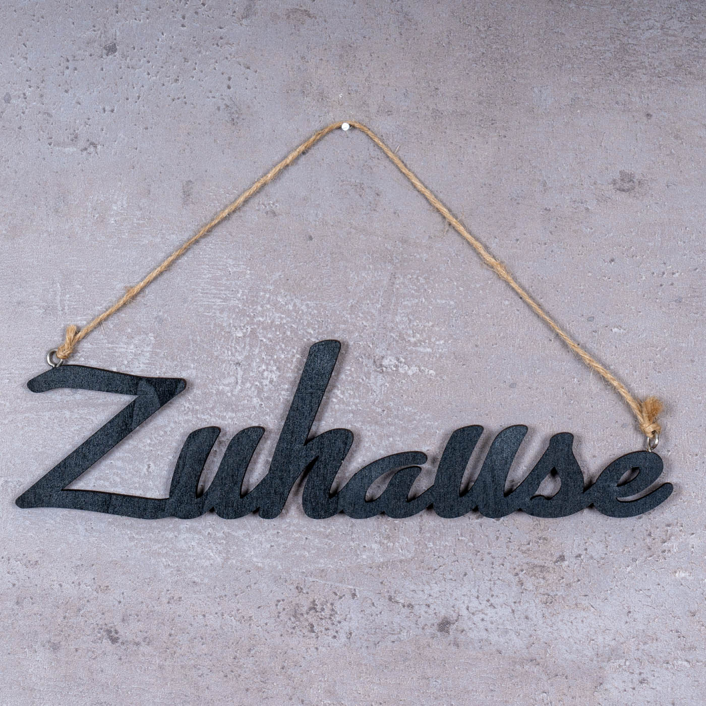 Schriftzug Zuhause L22cm Schwarz Holz Türschild Home Hängerchen Wanddeko Deko