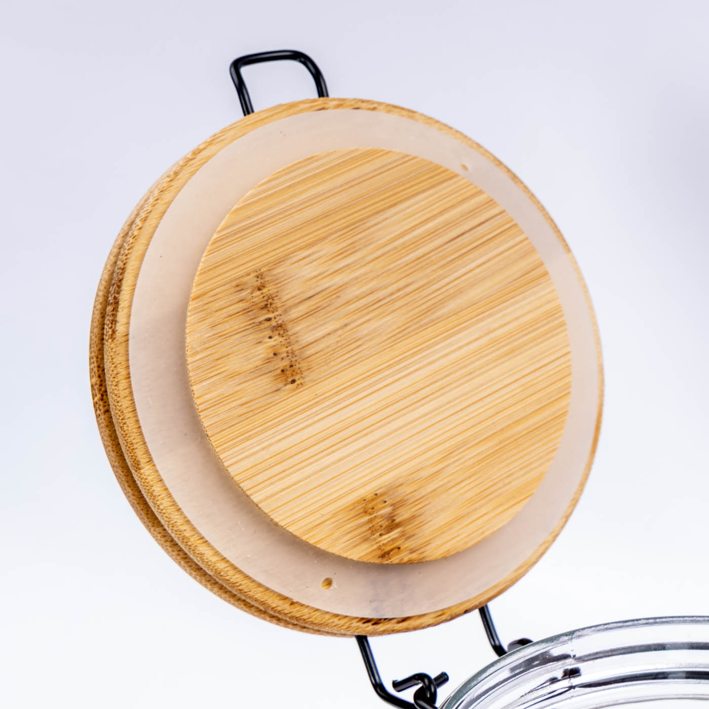 2er Set Vorratsgläser H14cm 700ml Herz Bambusdeckel Bonbonglas Küchenaccessoire