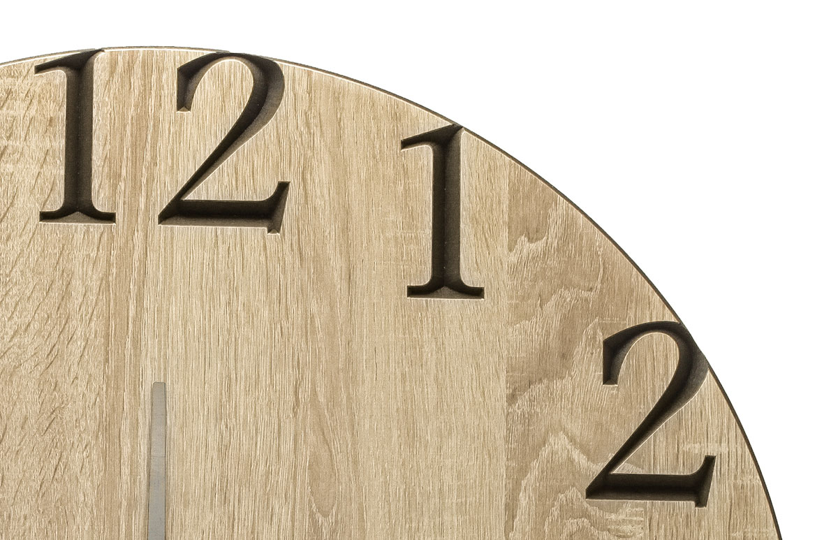 Wand-Uhr Holz 60cm Sonoma Eiche Deutsche Herstellung klassisch Marke