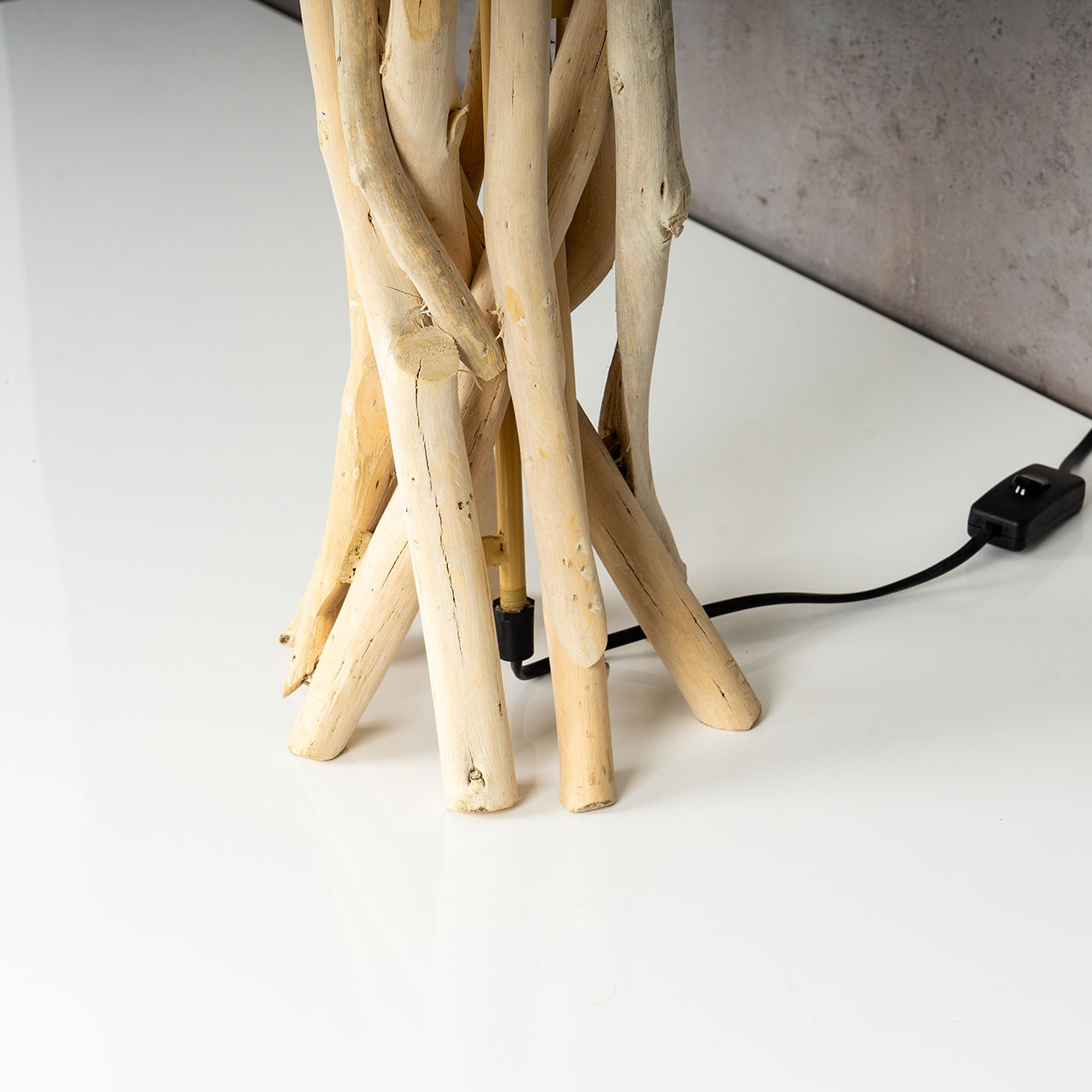 Lampe Tischlampe 62cm Holz Holzlampe Unikat Braun Treibholz Leuchte Deko