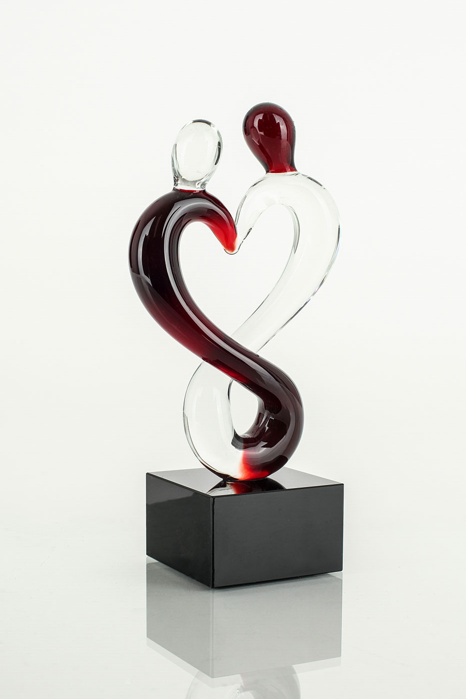 Designer Skulptur aus Glas - Design Glas-Skupltur Mann und Frau 15x5cm