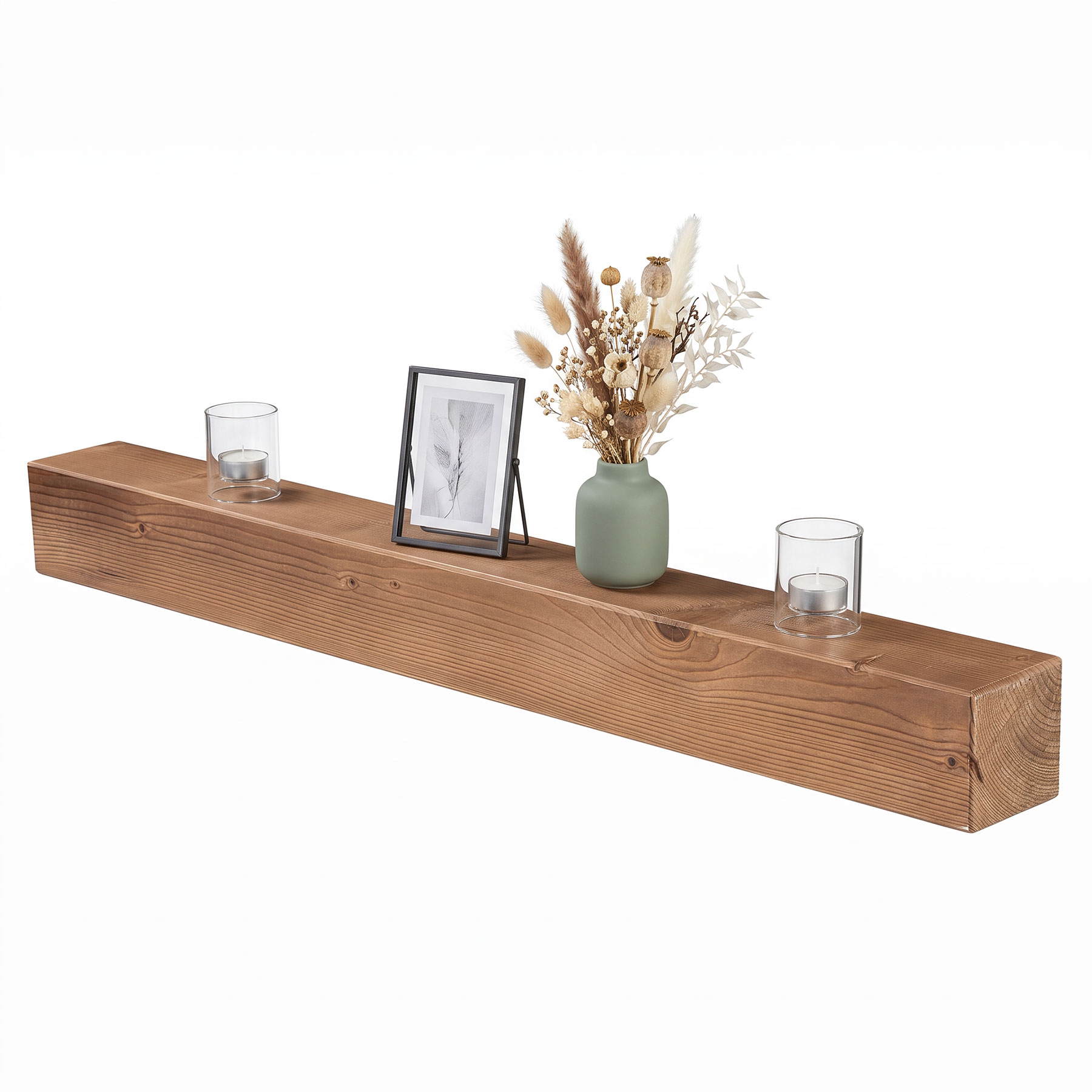 levandeo Wandregal Holz Massiv 100x10cm Eiche Farbig Wandboard Regal Vintage