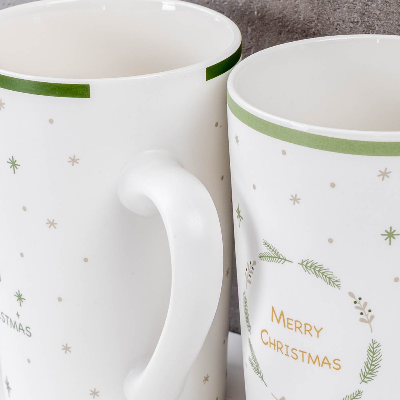 Tassen Set Weihnachten 2er Porzellan Kaffeebecher Merry Christmas Motiv Geschenk