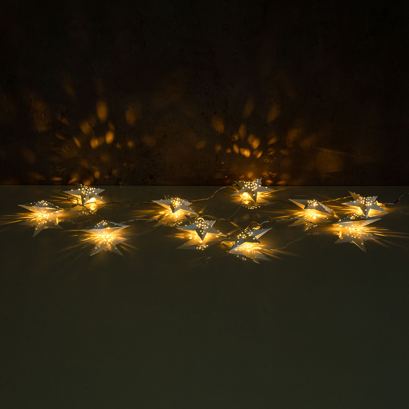 levandeo Lichterkette LED Weiß 10 Sterne Weihnachten Licht Beleuchtung Deko Xmas