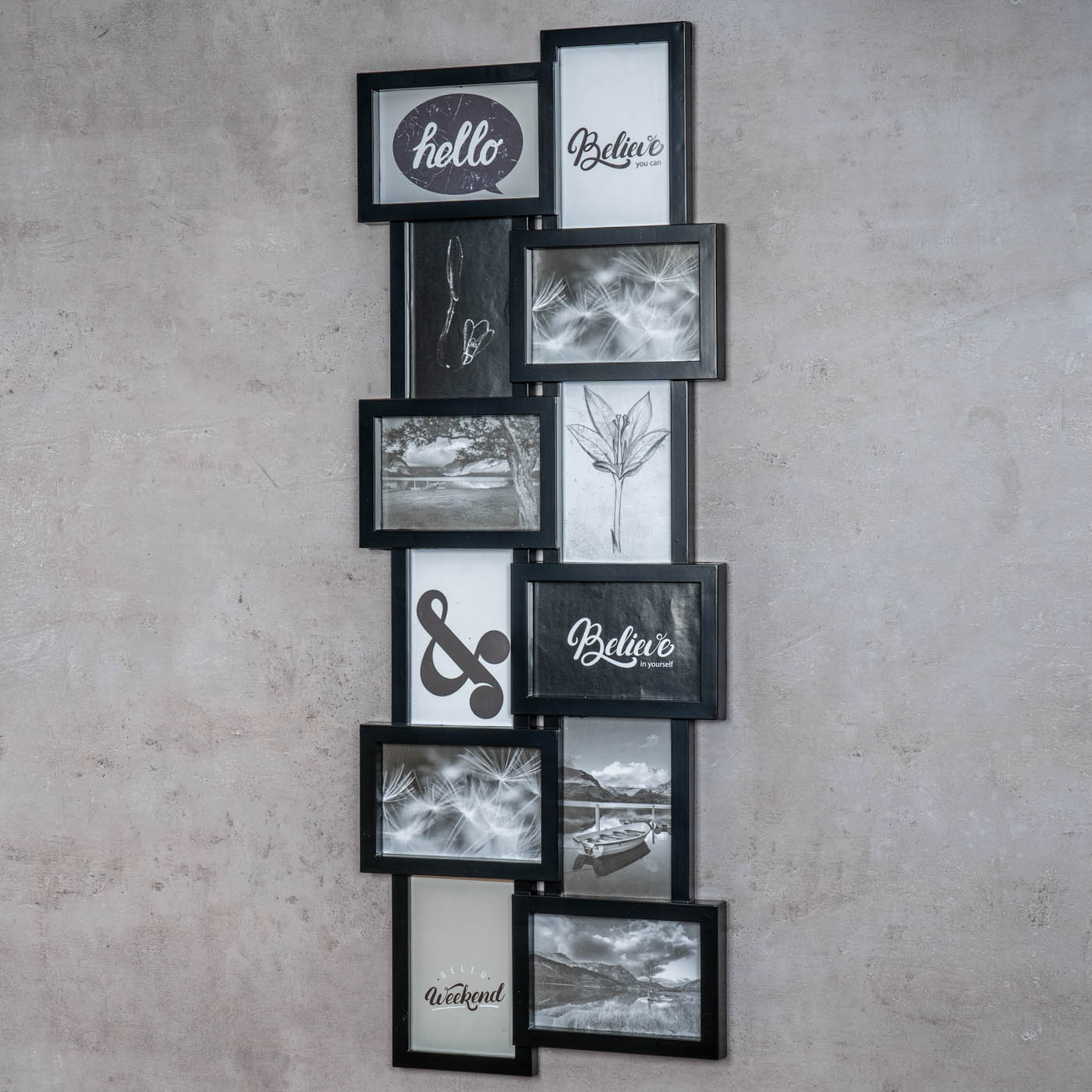 Bilderrahmen Schwarz 12 Fotos 32x83cm Galerie Fotogalerie Collage Wanddeko