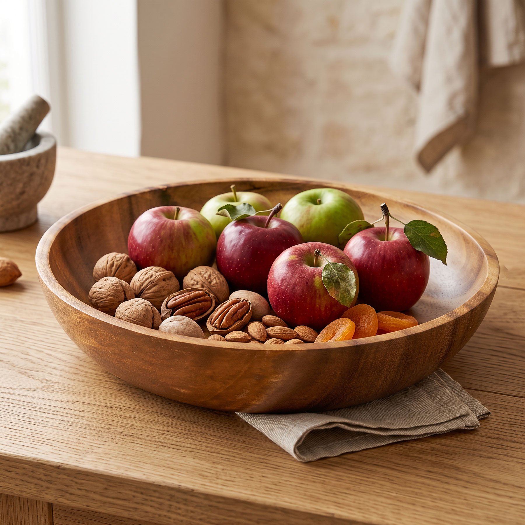 Teller 24cm Rund Akazienholz Suppenteller Obstschale Salatschüssel Holzschale