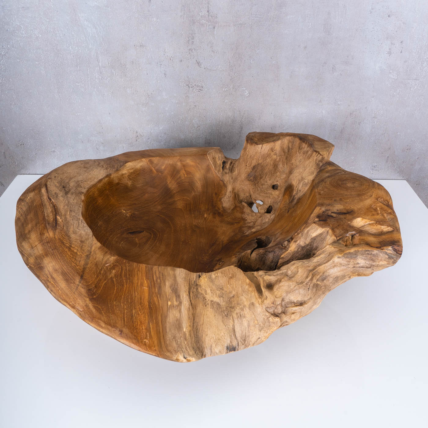Schüssel Schale Teakholz 50cm Teak Massiv Holz Obstschale Holzschale Dekoschale