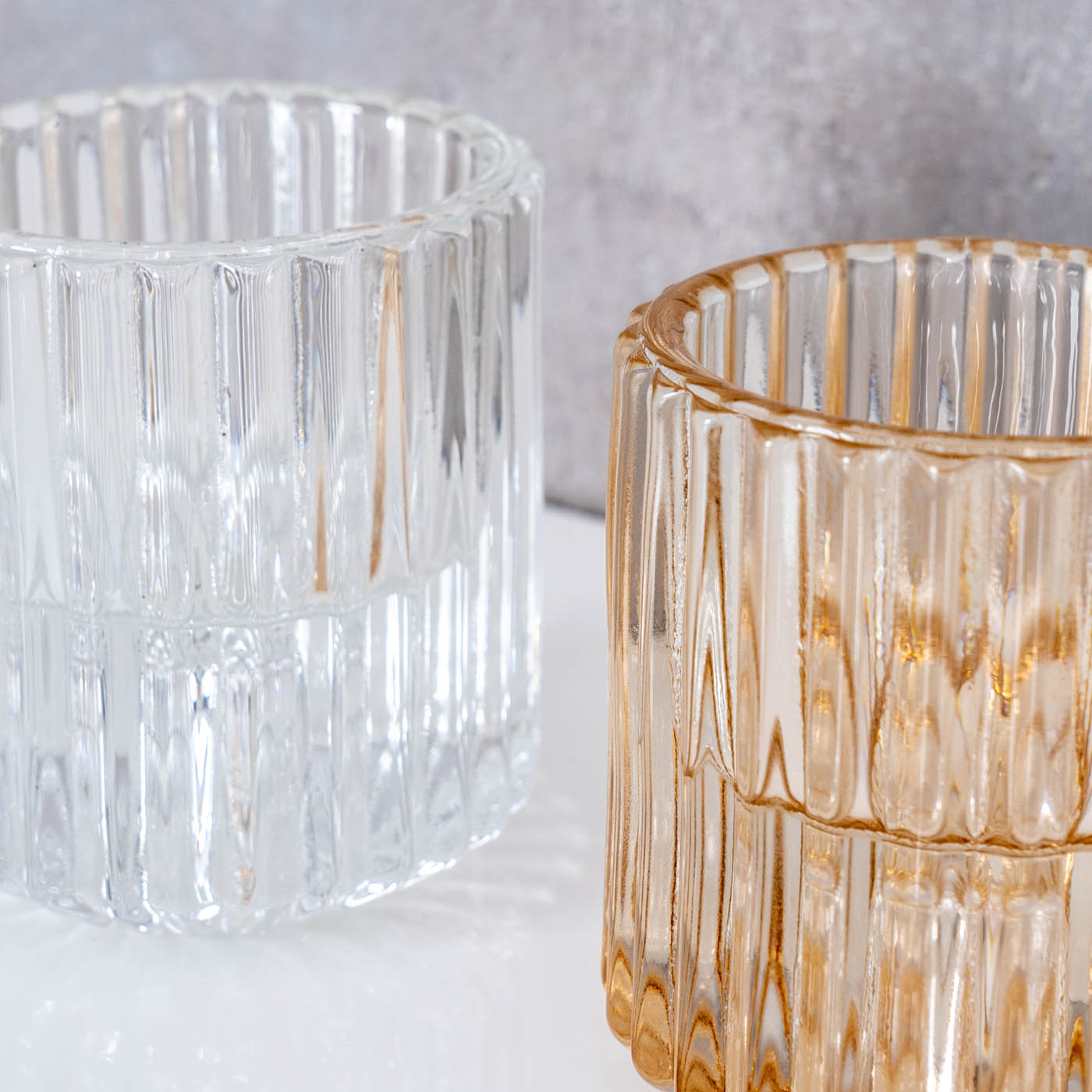 2er Set Kerzenständer Stabkerzen Glas Transparent 2in1 Kerzenhalter Tischdeko