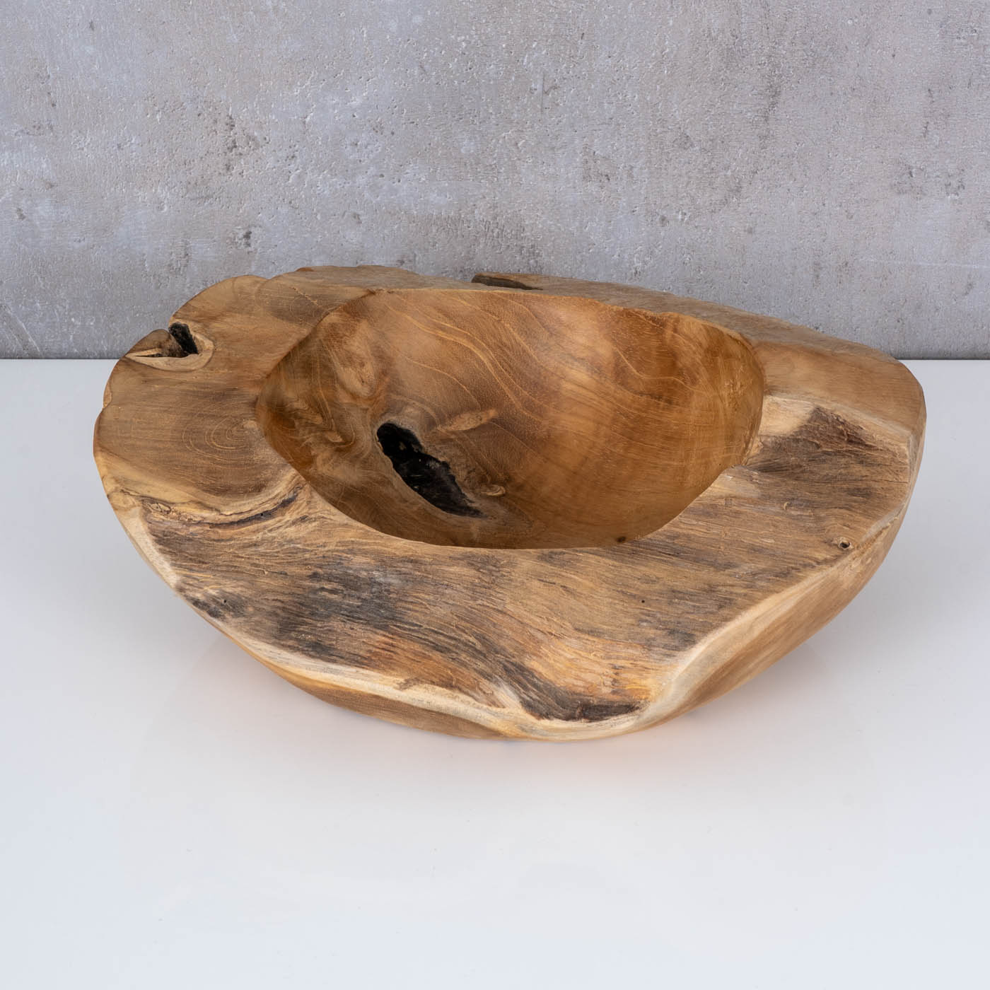 Teakholz Schale 25cm Teak Massiv Holz Obstschale Schüssel  Holzschale Dekoschale