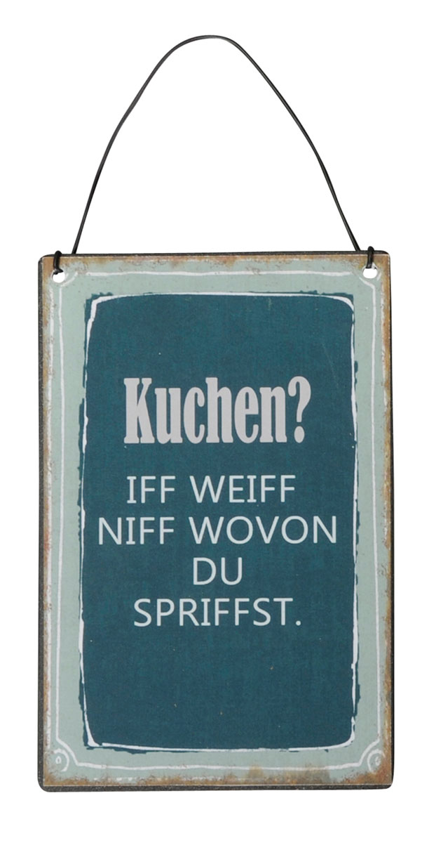3er Set Blechschilder H15cm Sprüche Küche Kuchen Wandbild Wanddeko Deko Schilder