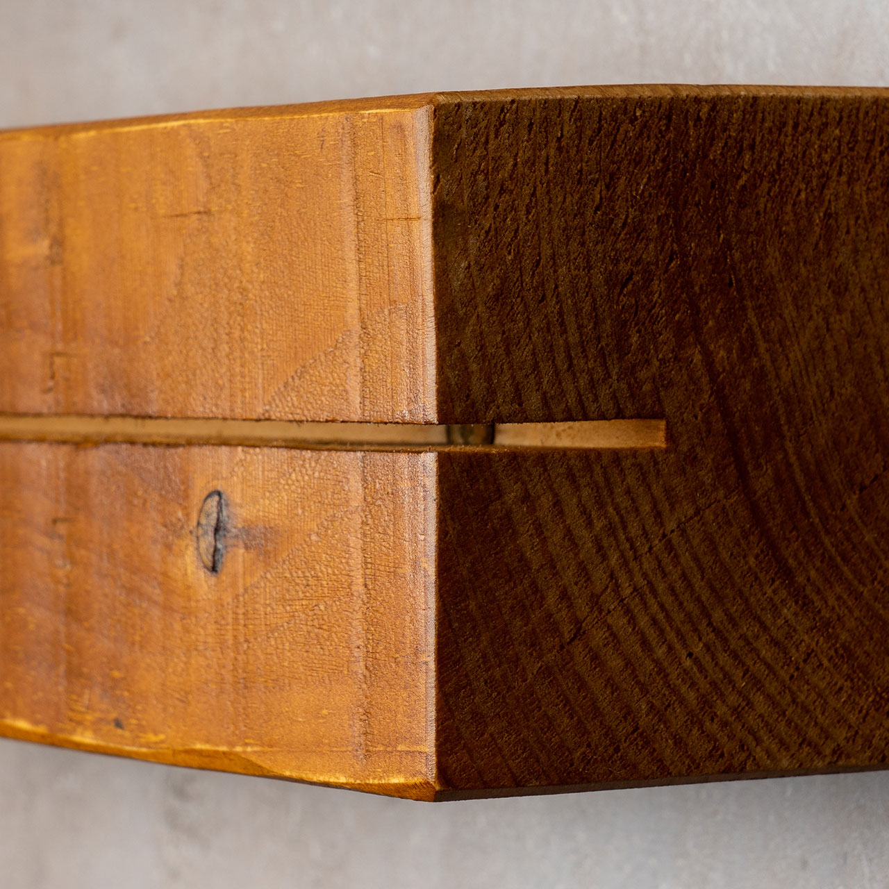 levandeo Schlüsselbrett Holz Massiv 35x10cm Teak lackiert Schlüsselleiste Board