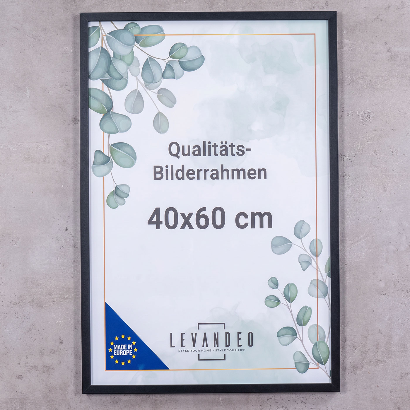 Fotorahmen 40x60 Schwarz MDF Holz Bilderrahmen Posterrahmen Poster Kunstdrucke