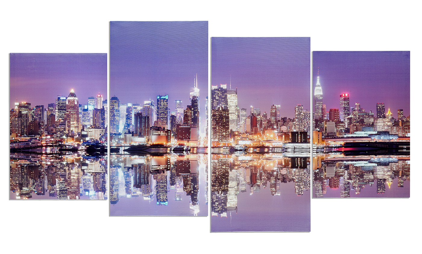 Wandbild 4 teilig Manhattan Skyline New York USA Amerika Bild Leinwand