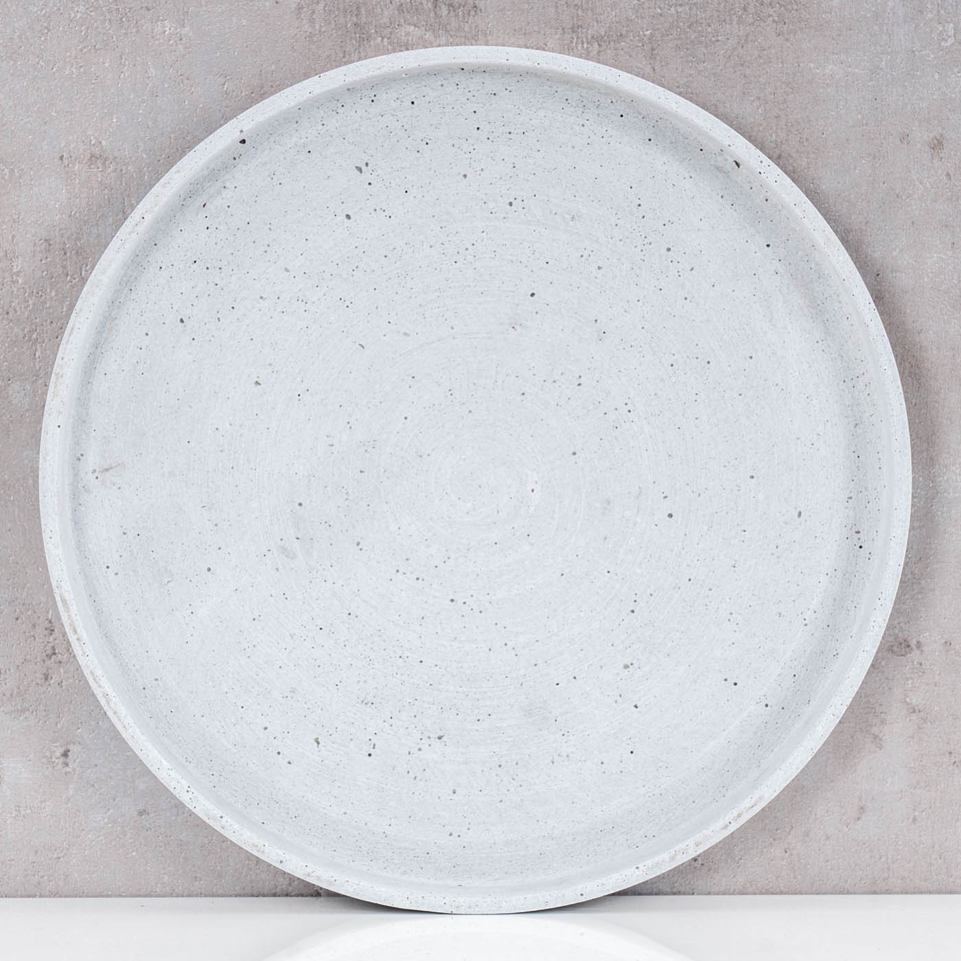 Deko Tablett 30cm Rund Teller Grau Betonoptik Dekoschale Tischdeko Aufbewahrung