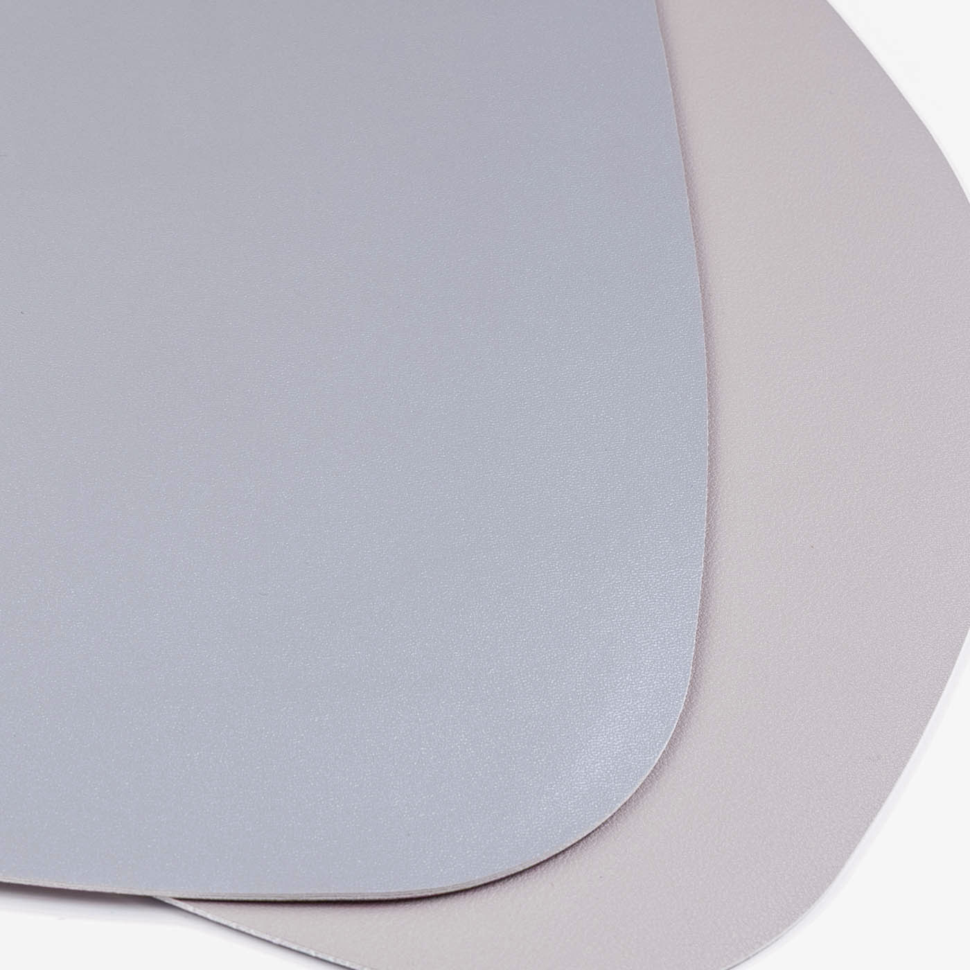 4er Set Tischsets 42x34cm Grau Silber Platzsets Abwaschbar Lederoptik Wendefunktion