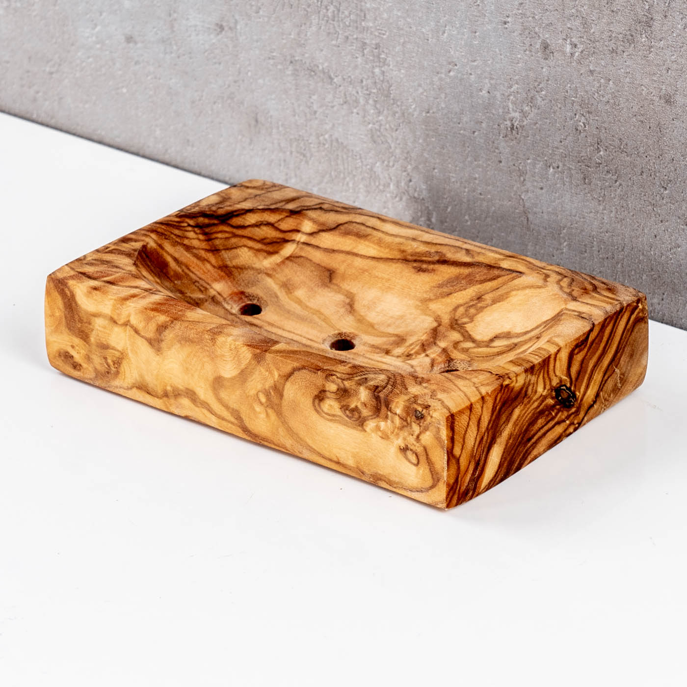 Holz Seifenschale ca.11x7cm Seifenhalter mit Löchern Badzubehör Olivenholz Natur