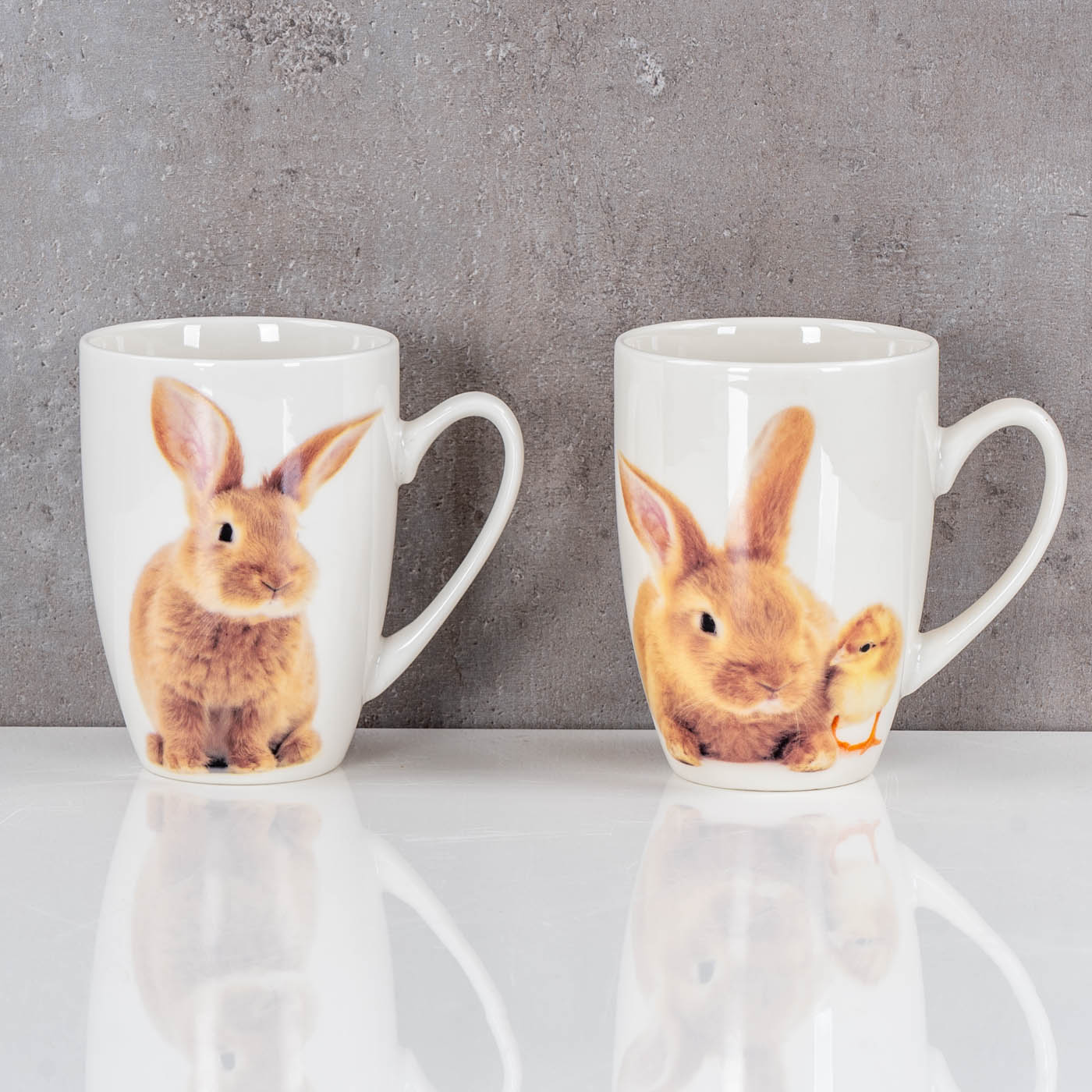 4er Set Kaffeetasse Ostern Hase Porzellan 340ml Kaffeepott Tasse Osterbecher