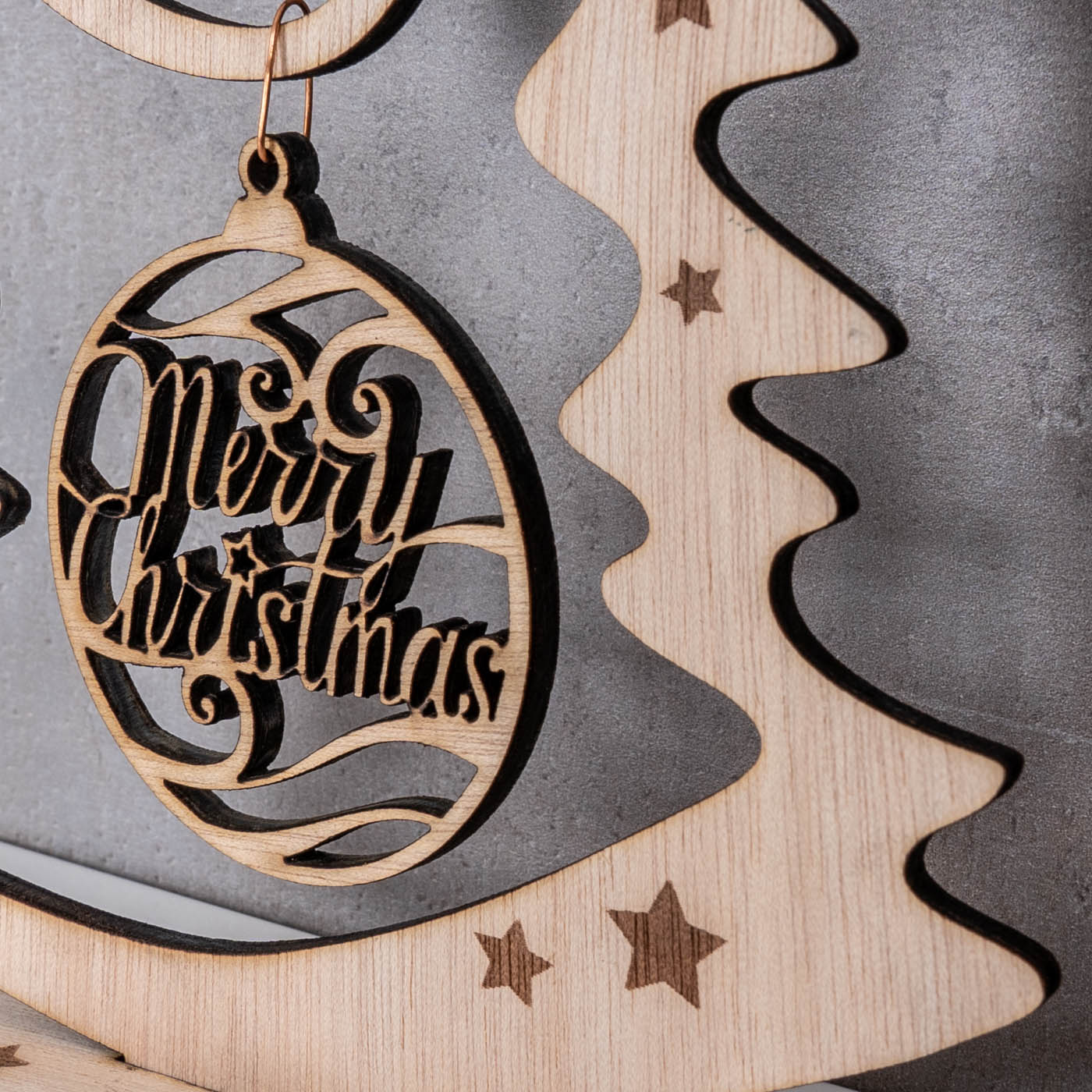 Deko Weihnachtsbaum Birkenholz Merry Christmas Weihnachten Aufsteller Holz