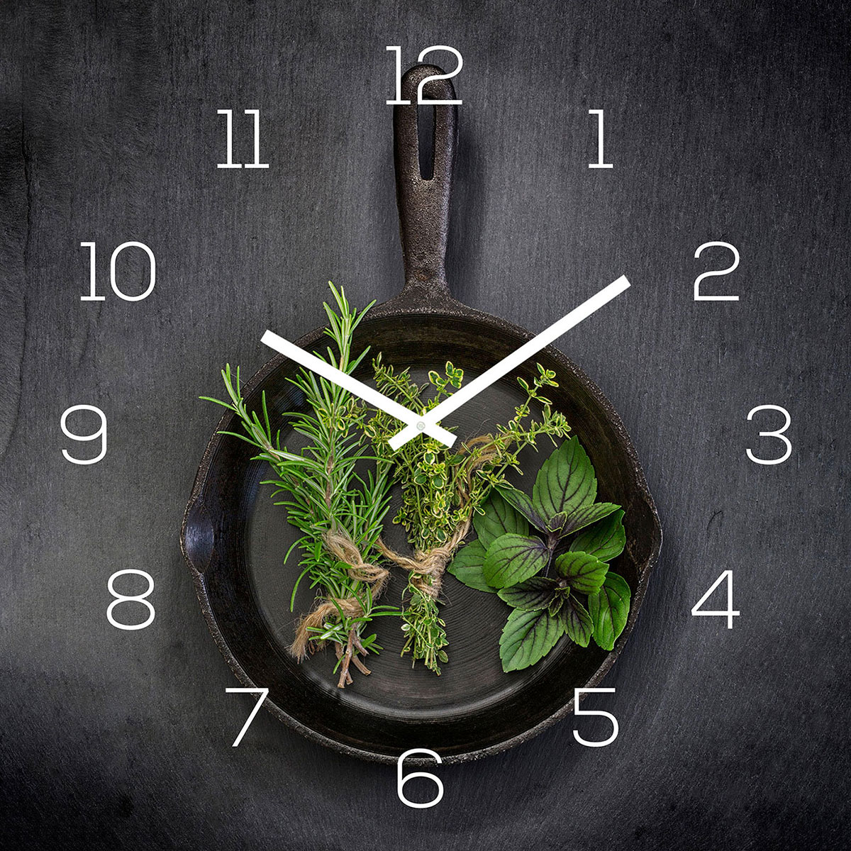 levandeo Wall clock Alu-Dibond 30x30 cm clock aluurbeeld Kitchen Chili