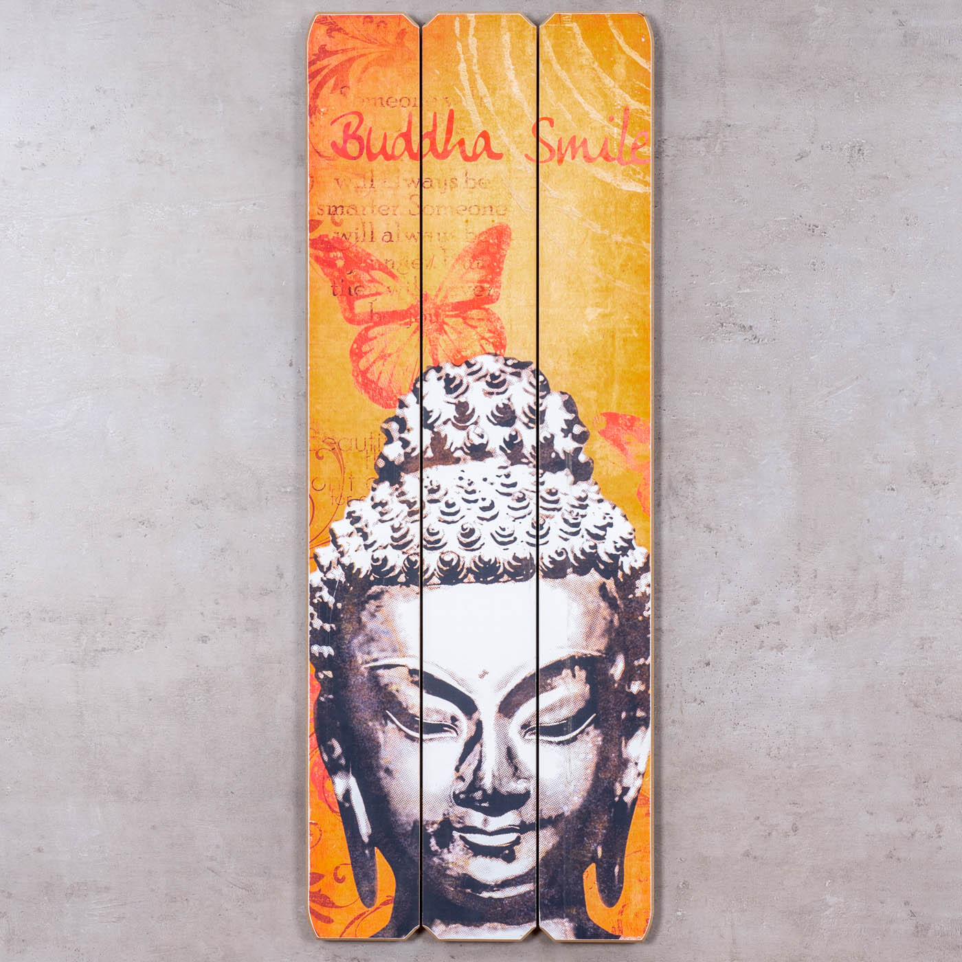 Buddha Wand Deko 30x80cm Holzbild Wandbild Holzdeko Schild Wanddeko