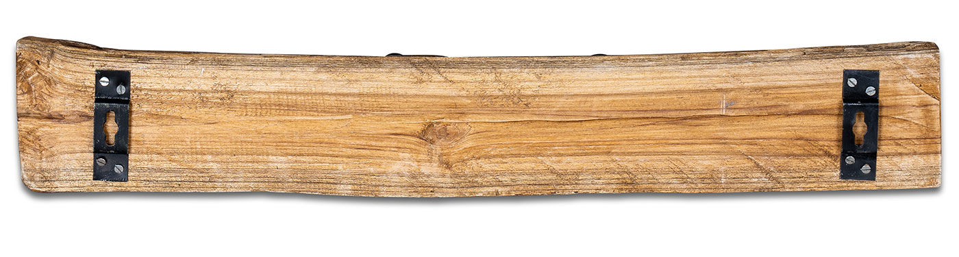 Garderobe Holz Teak L50cm Hakenleiste Recyclingholz Wanddeko Deko 4 Haken Natur