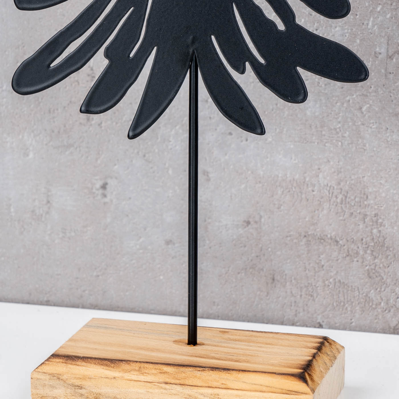2er Set Tanne Deko-Aufsteller Metall Holz Schwarz Natur Deko Tannenbaum Tischdeko