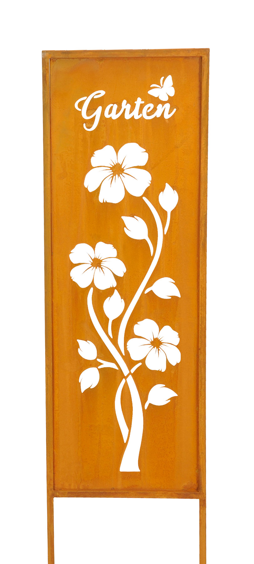 Gartenaufsteller Garten H83cm Metall Rost Gartenstecker Stele Garten-Deko Deko