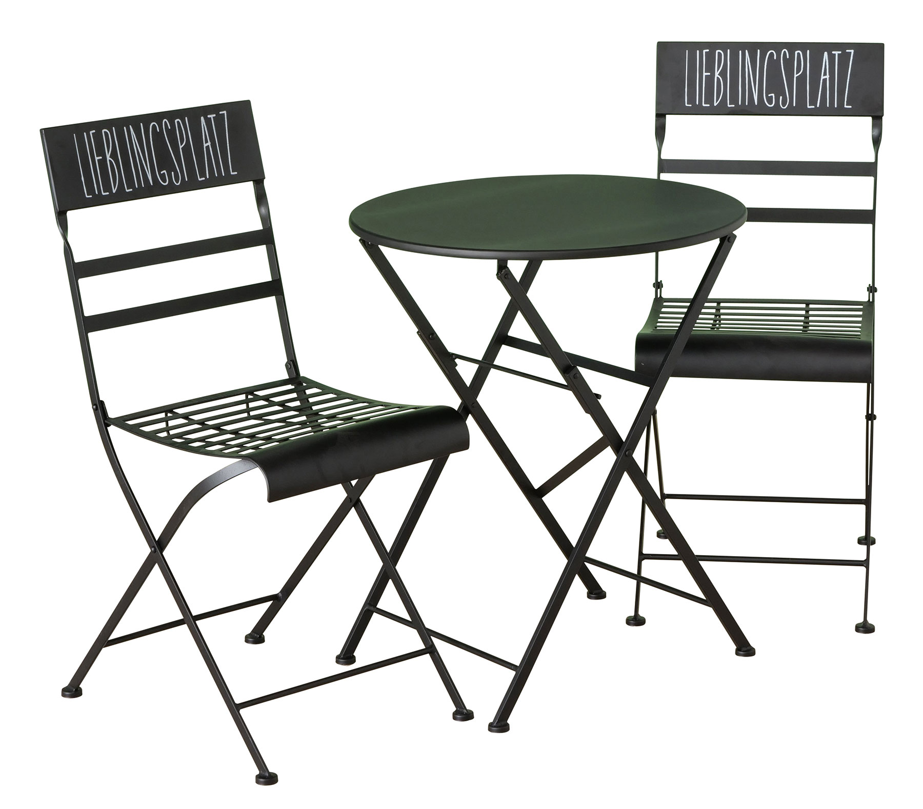 Balkon Set Lieblingsplatz Metall Schwarz Garten 3tlg Sitzgruppe Gartenmöbel Deko